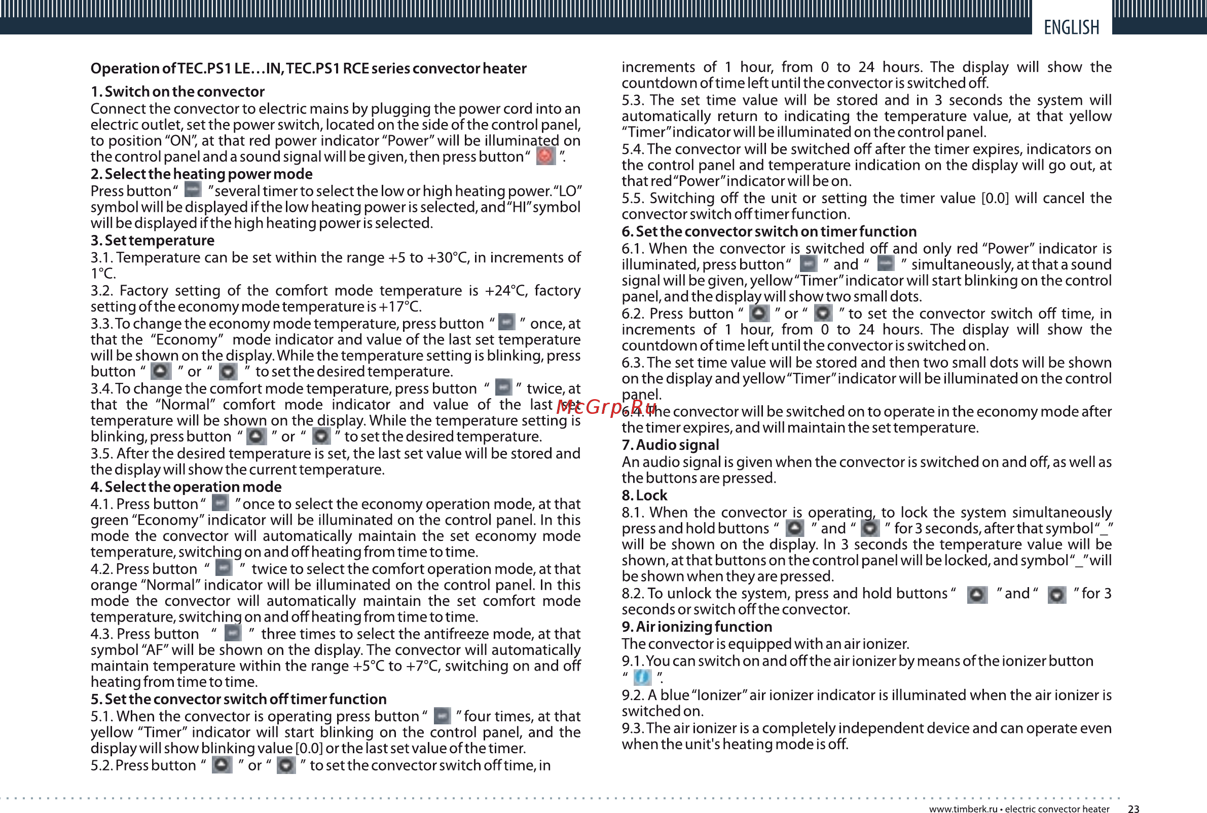 Timberk TEC.PS1 PGE 1500 IN [23/32] Page 23