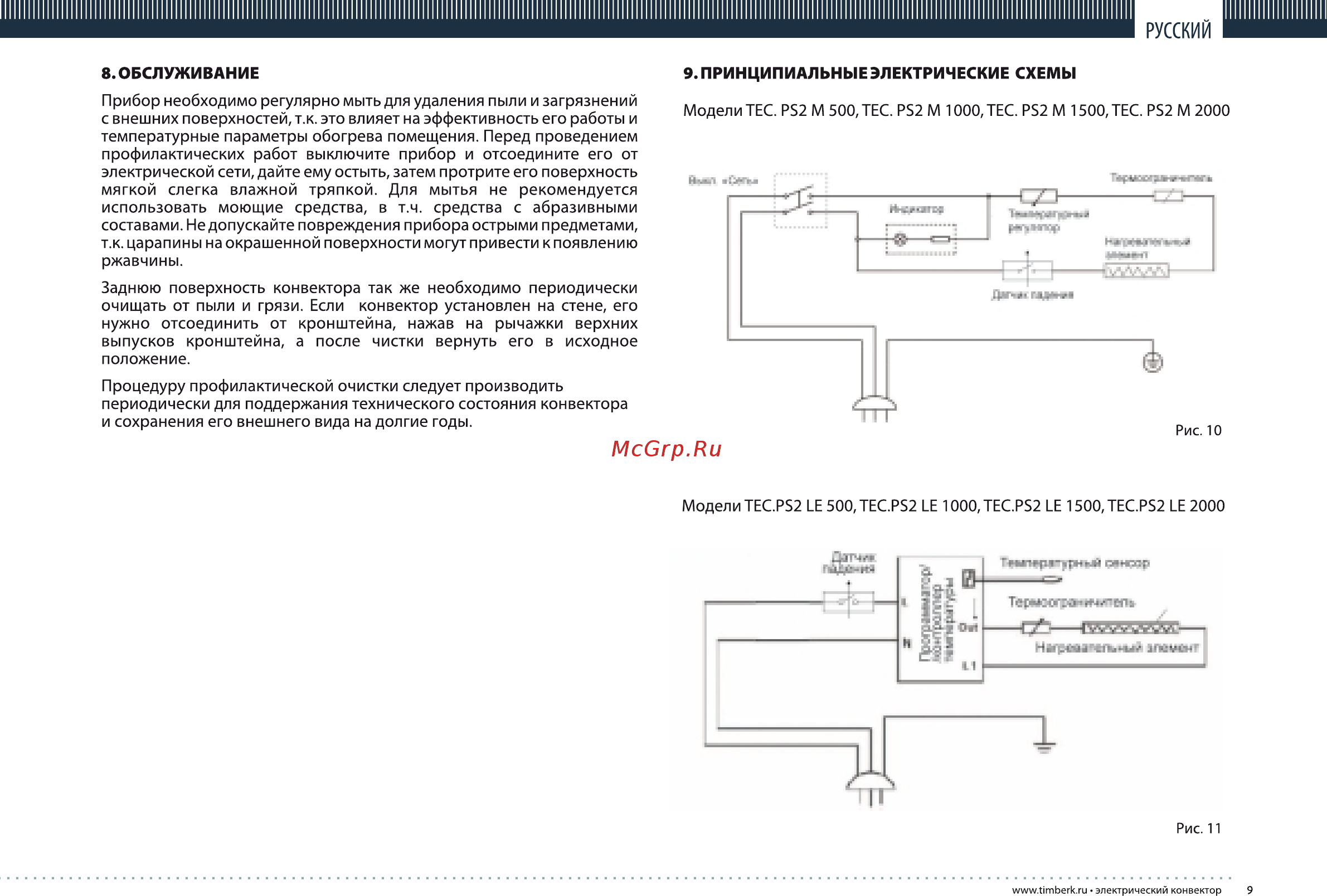 Timberk TEC.PS2 M 1000 Инструкция по эксплуатации онлайн [9/20] 10534