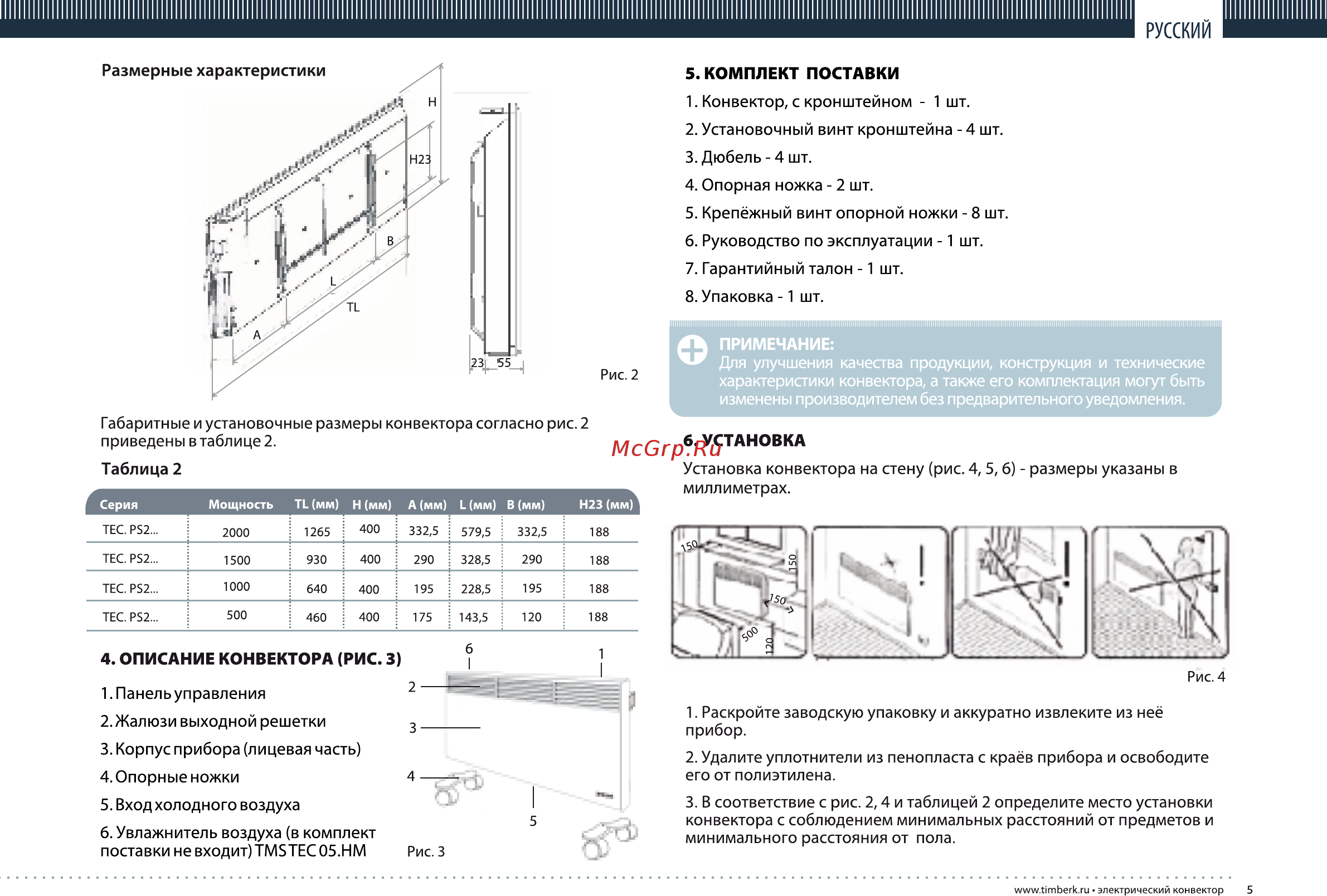 Timberk TEC.PS2 M 2000 Инструкция по эксплуатации онлайн [5/20] 10613