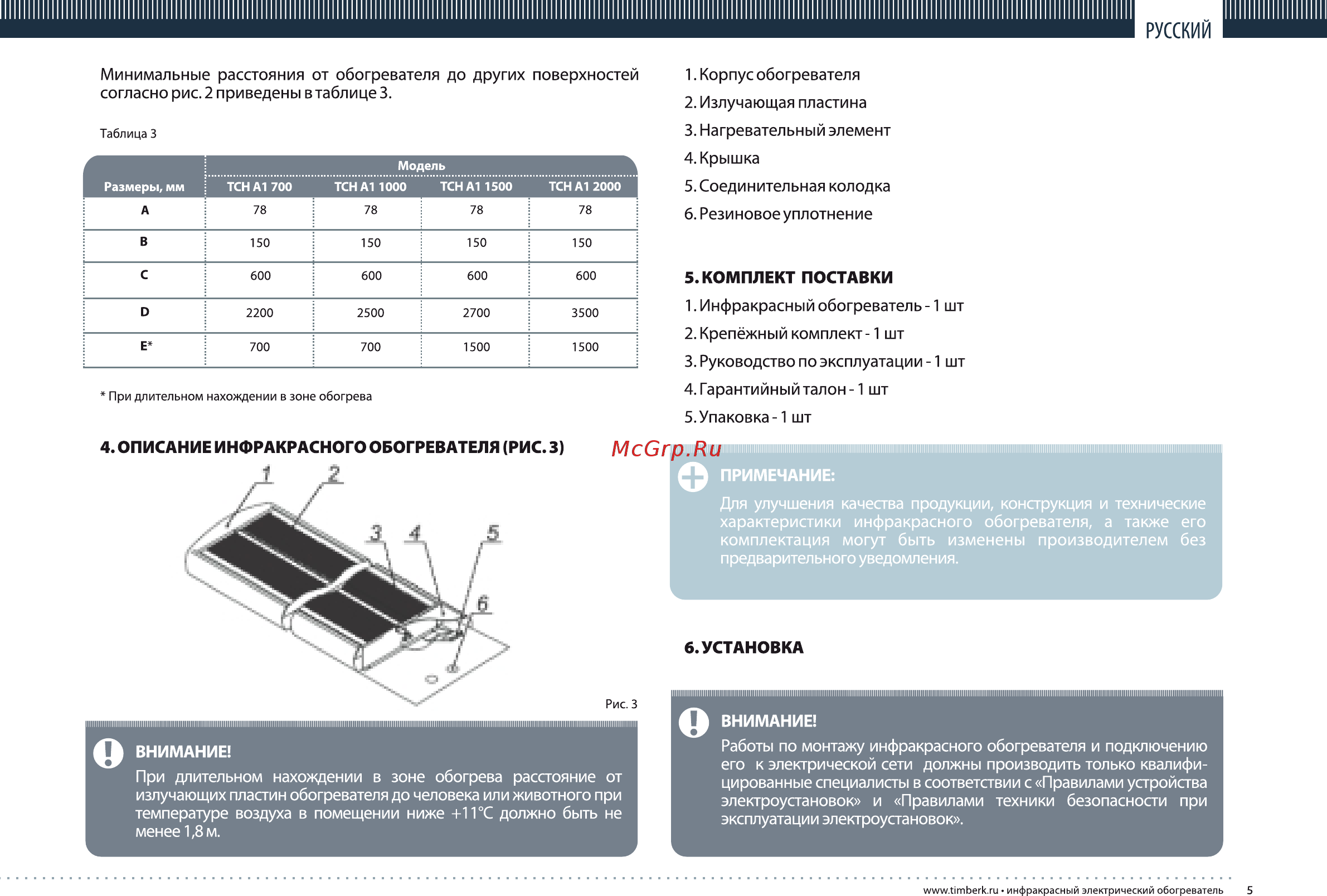 Timberk TCH A1 2000 [5/16] Русский