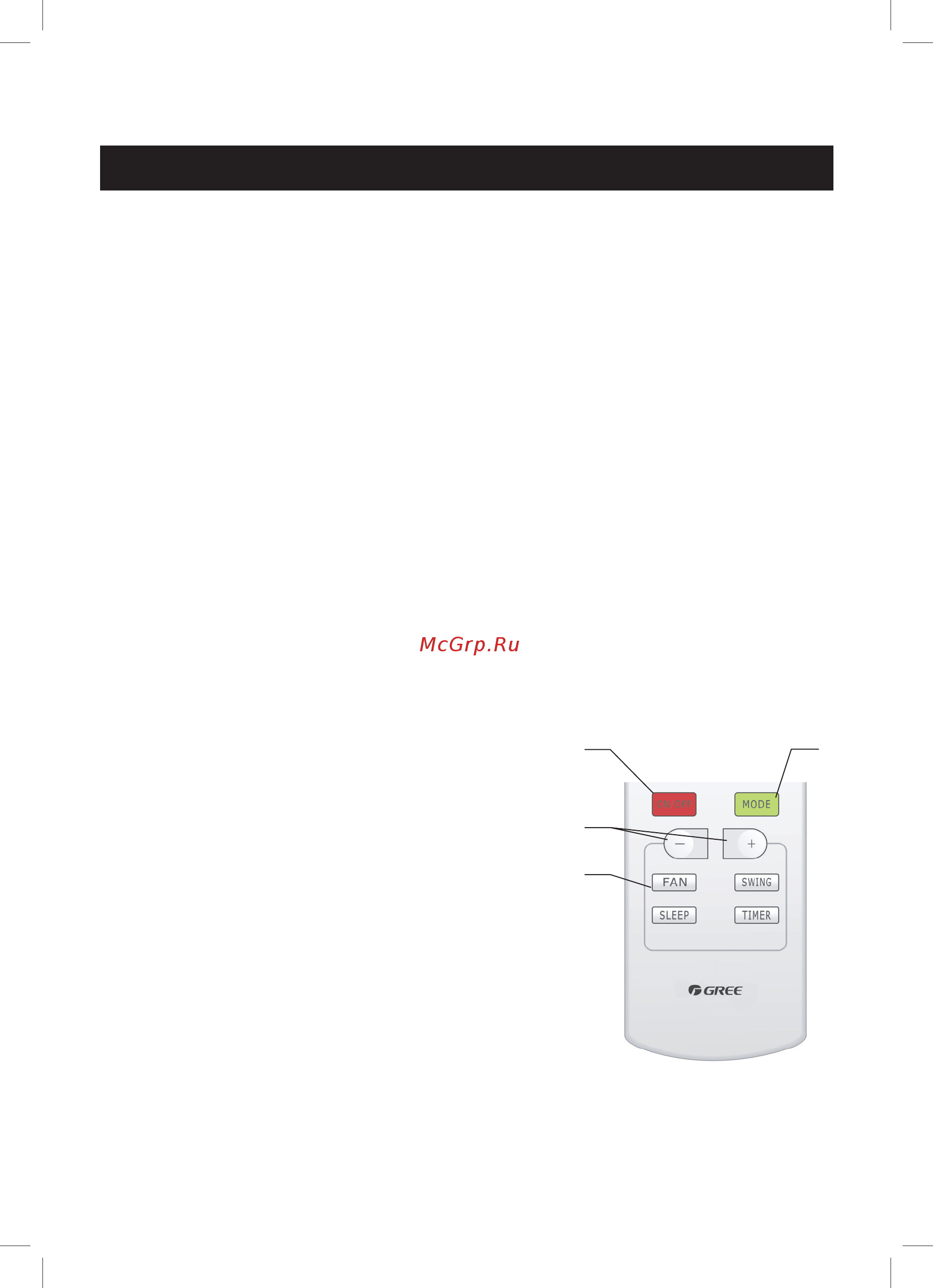 Gree Bee Plasma GWH24ND-K3NNB3B [13/24] Функции и управление кондиционером