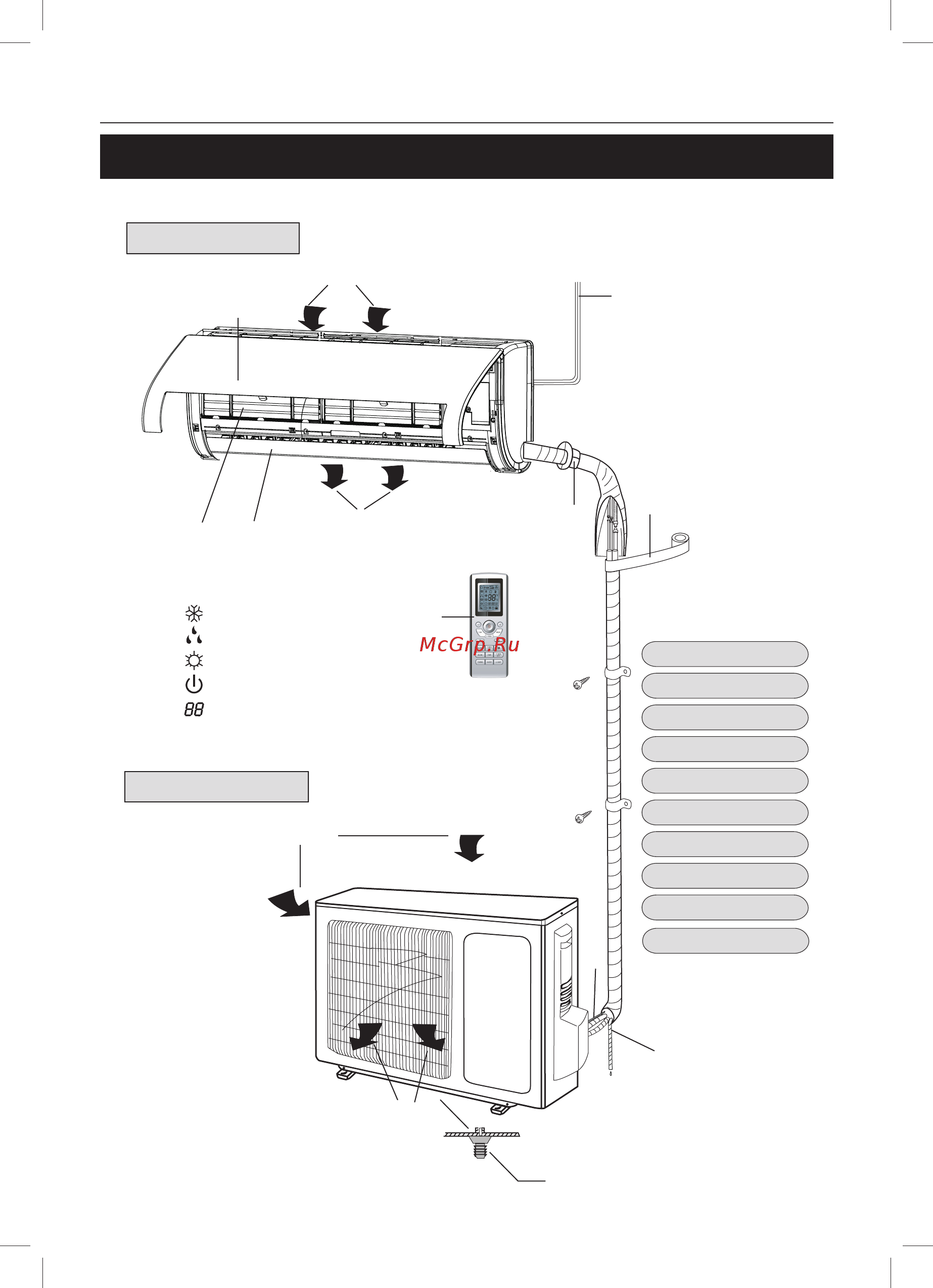 Gree U-cool GWH18UC-K3DNA1A [6/24] Устройство и составные части