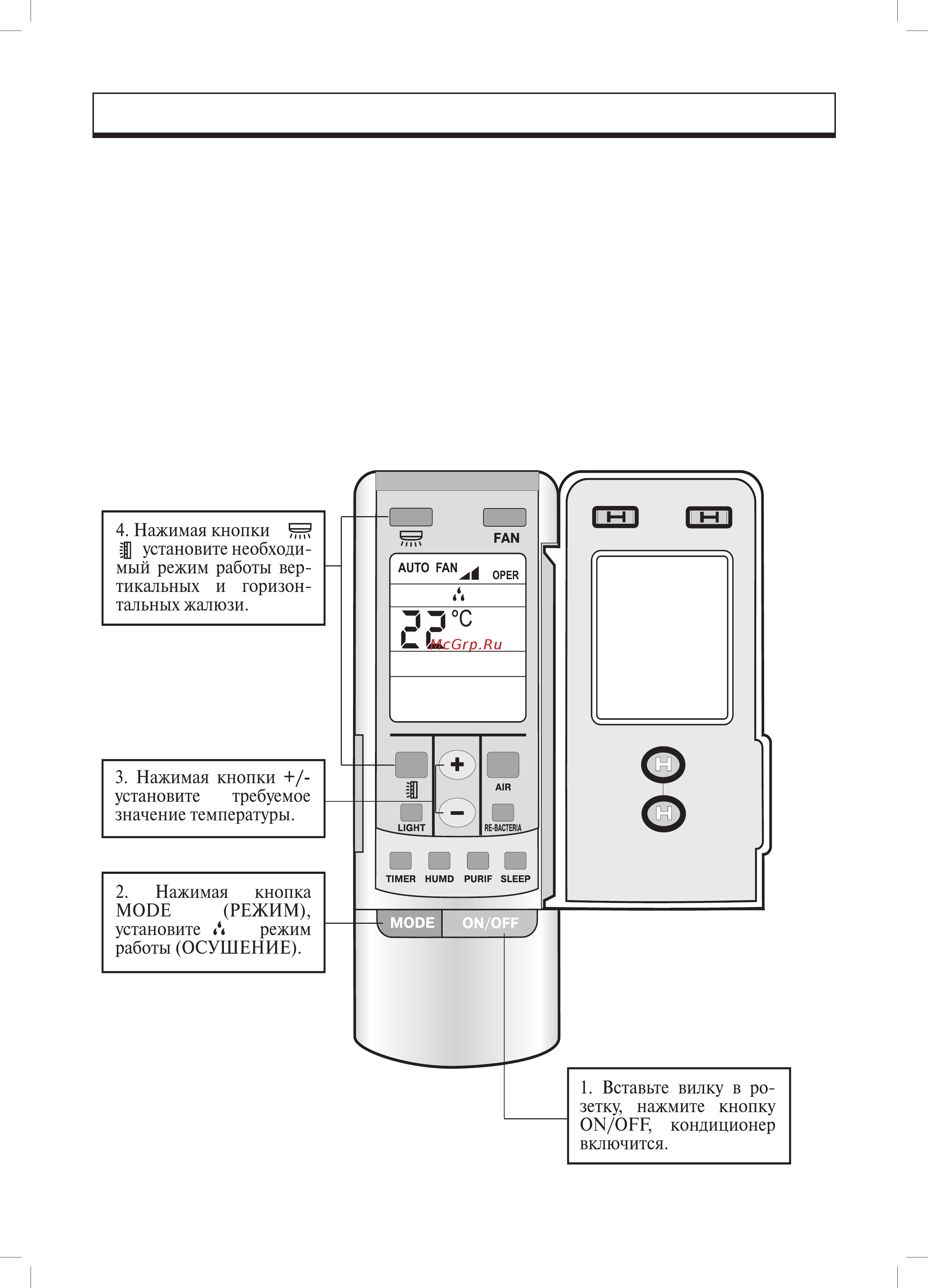 Gree GVHN48AANK3A1A [12/20] Дистанционный пульт управления