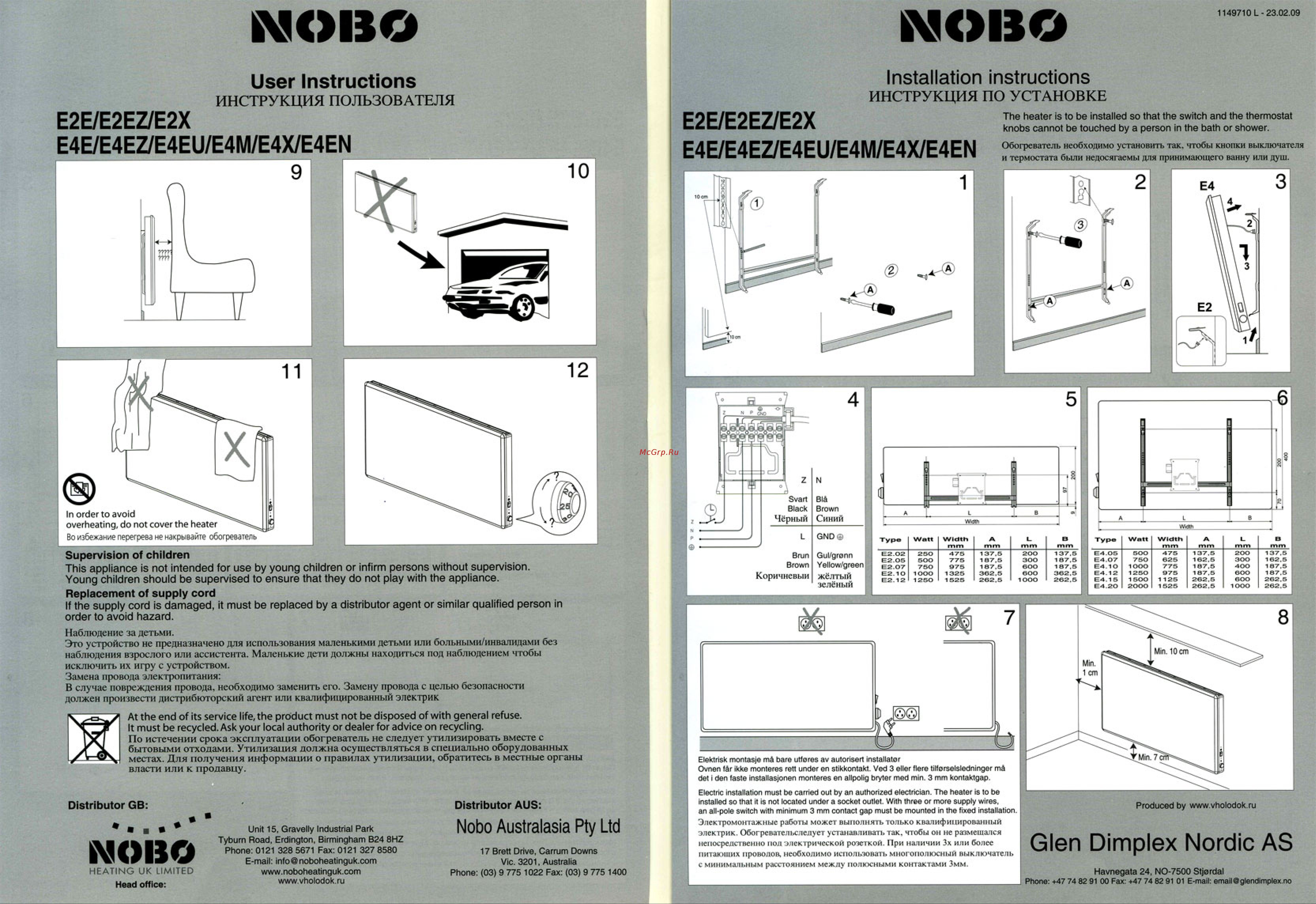 Nobo BALI E4E12 Инструкция по эксплуатации онлайн
