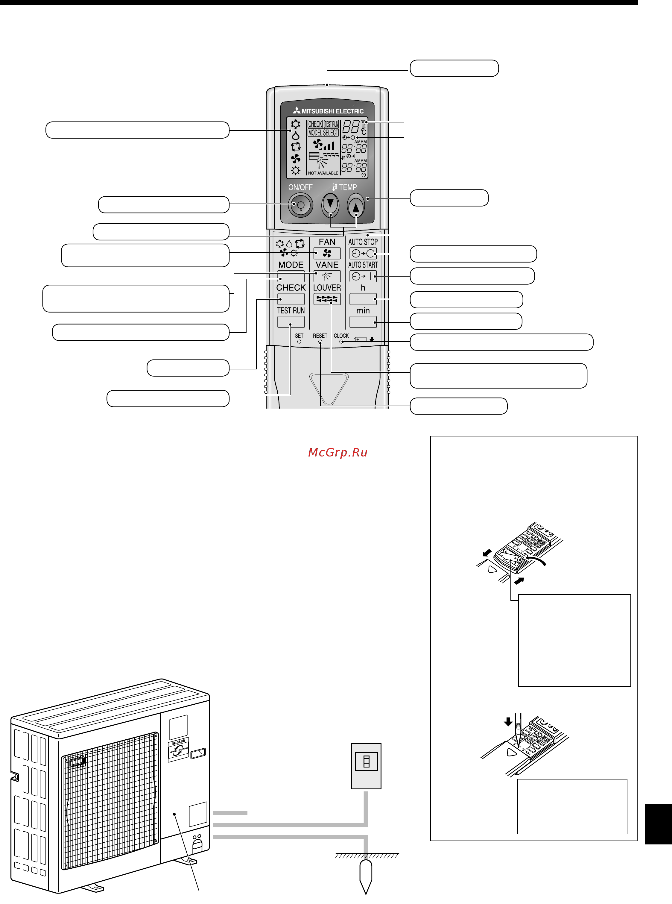 Mitsubishi Electric PSA-RP100GA / PUH-P100VHA [5/22] Наименование деталей