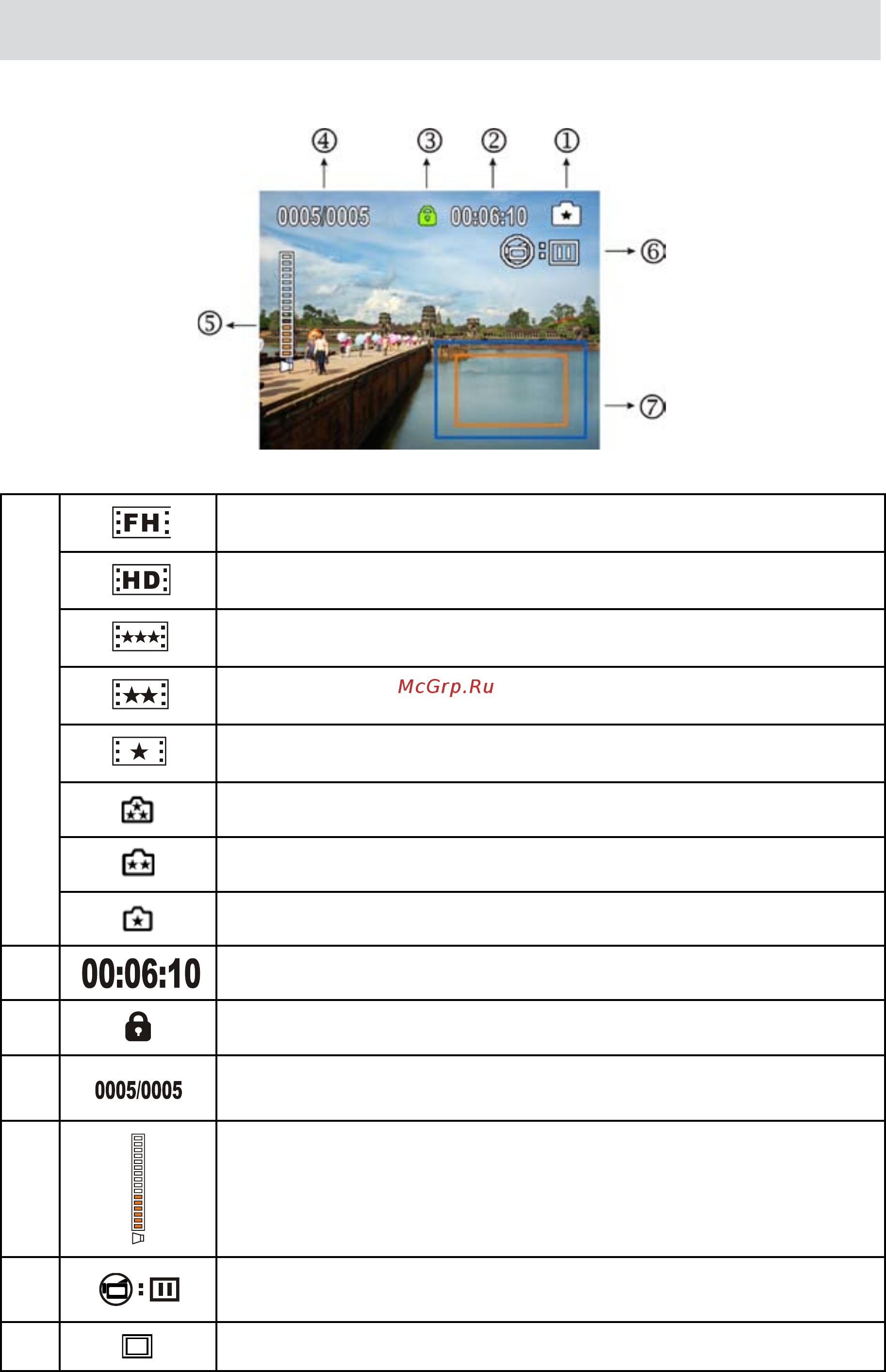 Toshiba Camileo P10 [22/46] Информация на жидкокристаллическом мониторе