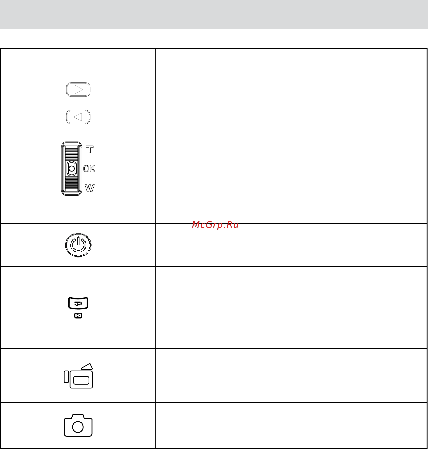 Toshiba Camileo P30 [11/46] Функции кнопок