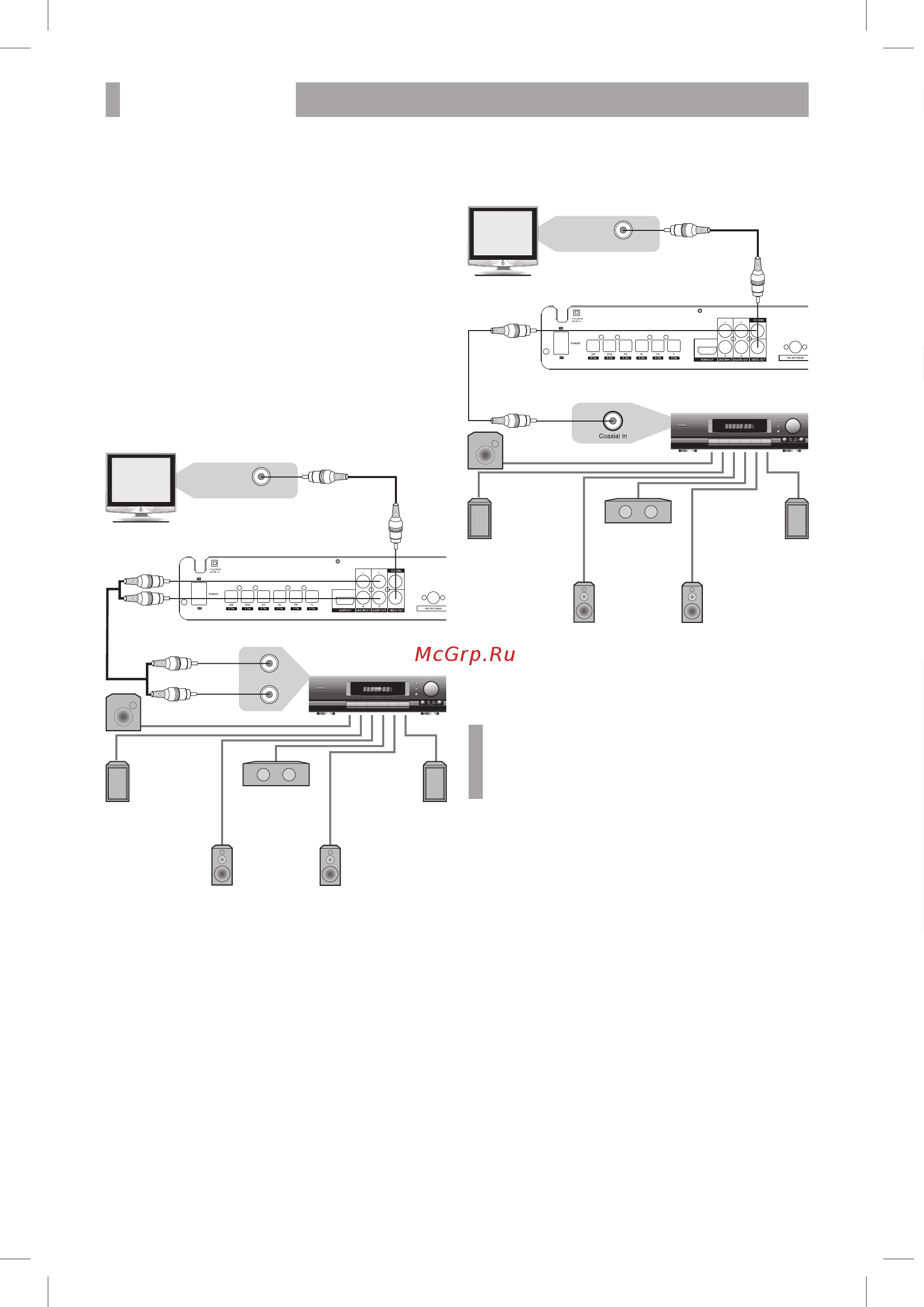 BBK DK2715HD [8/24] Установите параметр микширование конфигурация в меню настроек звука в режим стерео подробное описание данной операции смотрите в разделе настроек звука расстояние между громкоговорителями окружающего звука и слушателем должно быть не меньше чем между фронтальными громкоговорителями и слушателем если расстояние между громкоговорителями окружающего звука