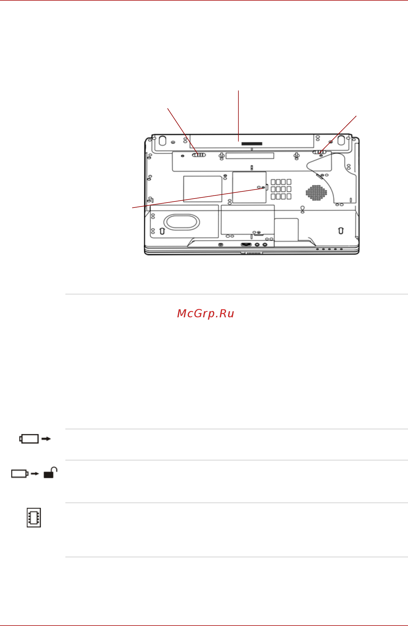 Toshiba Satellite Pro M40 [48/220] Нижняя сторона