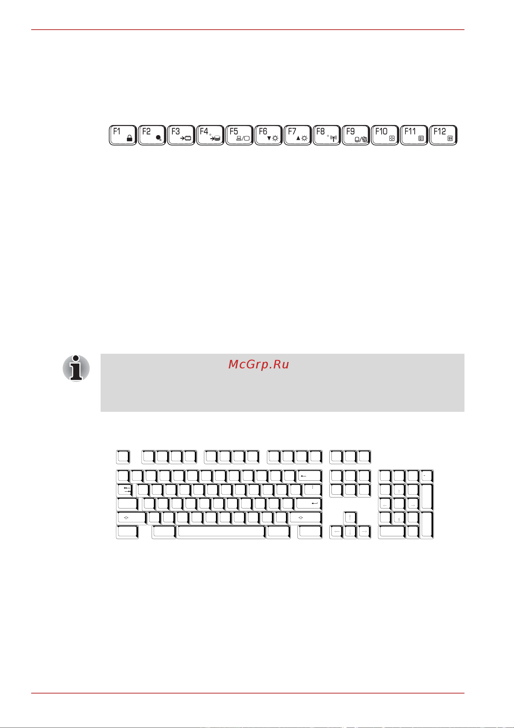 Toshiba Satellite Pro A120 [106/252] Функциональные клавиши f1 f12