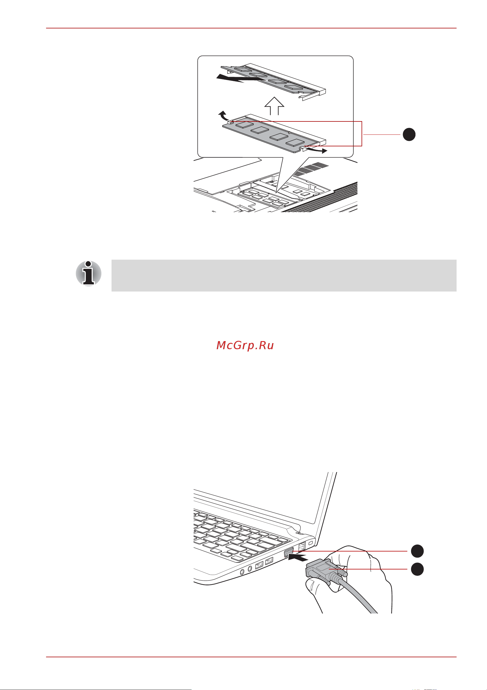 Toshiba Satellite Pro T210 [73/194] Подключение кабеля монитора