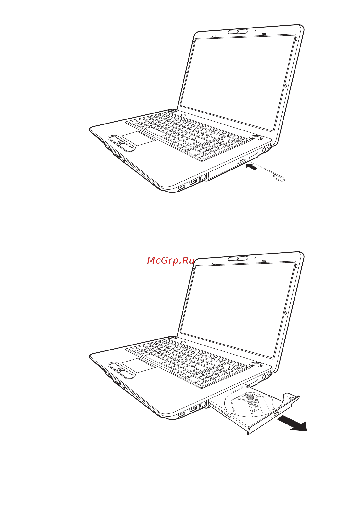 Toshiba Satellite Pro P300D [90/207] Взявшись за лоток плавно потяните его пока он не выдвинется полностью