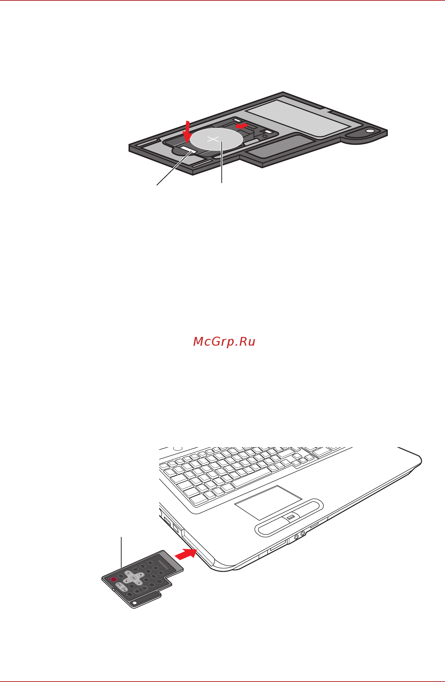 Toshiba Satellite Pro P300 [57/207] Вставка компактного пульта дистанционного управления