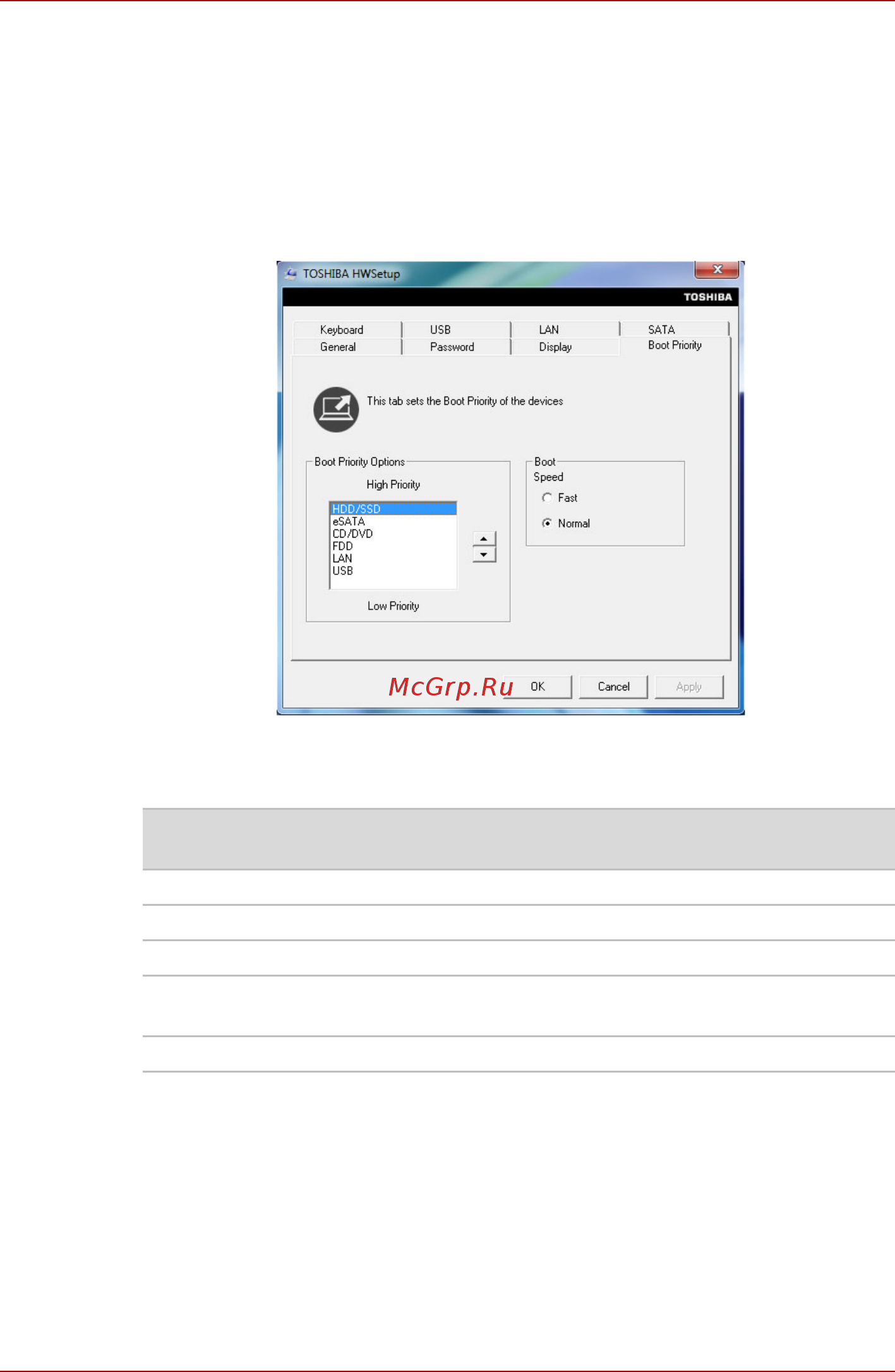 Toshiba Satellite Pro L650 [148/199] Boot priority приоритет загрузки
