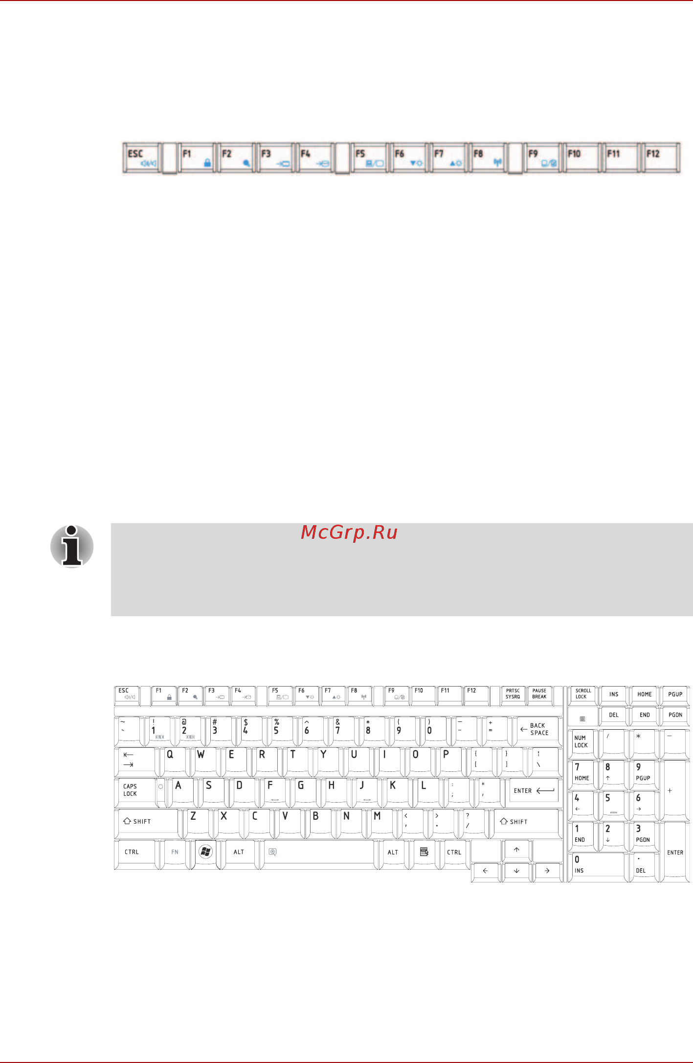 Toshiba Satellite Pro L550D [118/226] Функциональные клавиши f1 f12