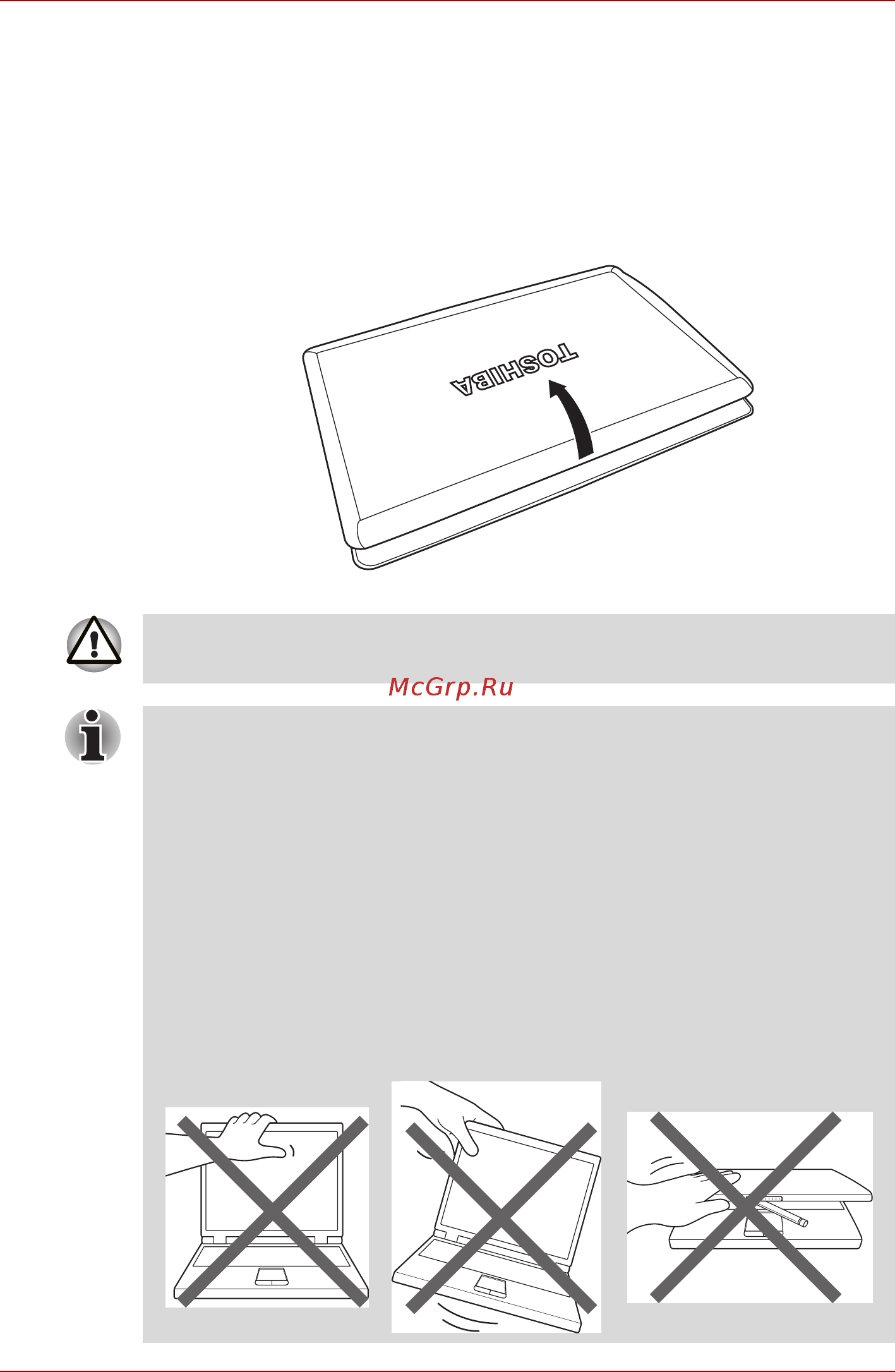 Toshiba Satellite Pro L550D [63/226] Открываем дисплей