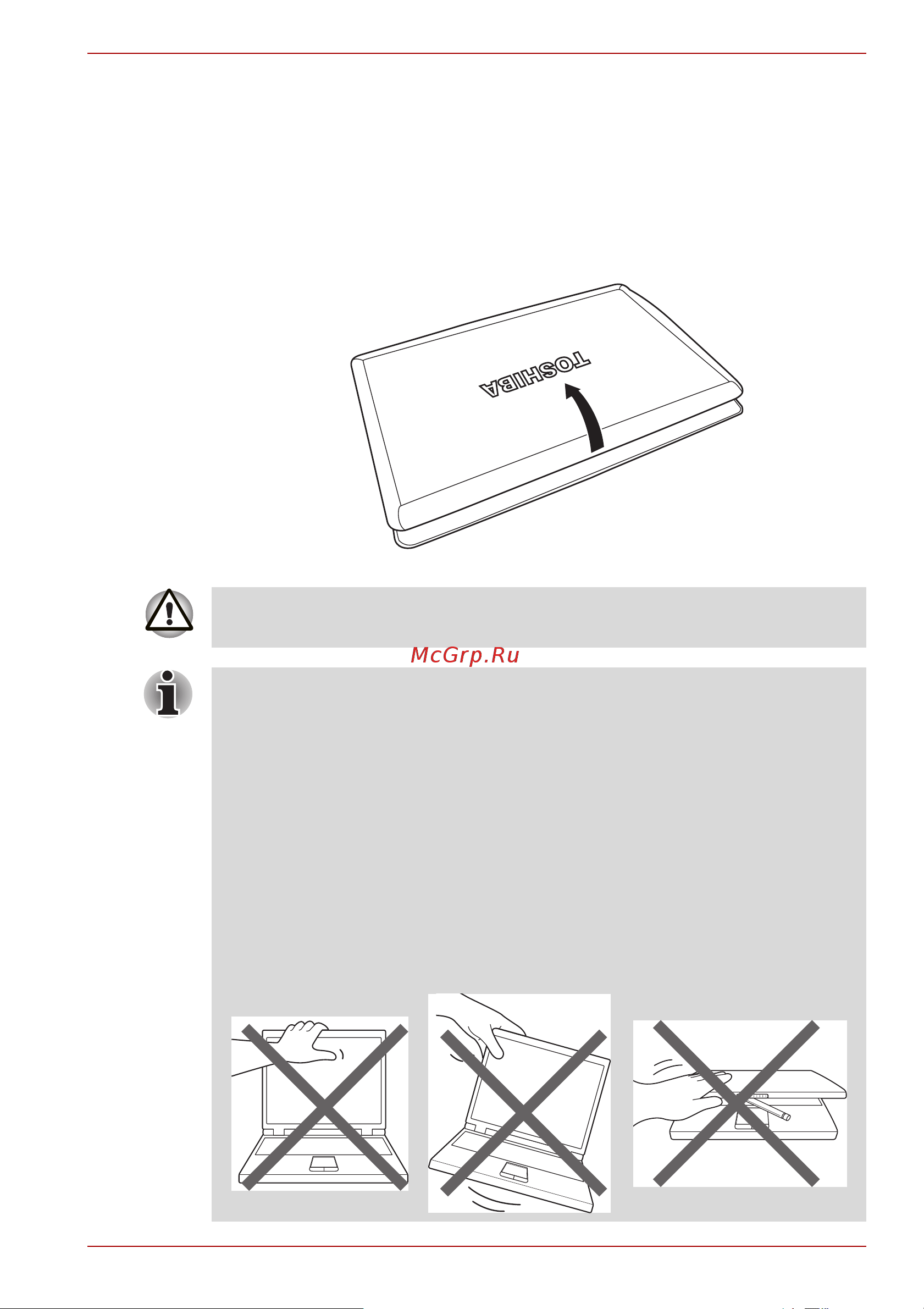 Toshiba Satellite Pro L550 [63/226] Открываем дисплей