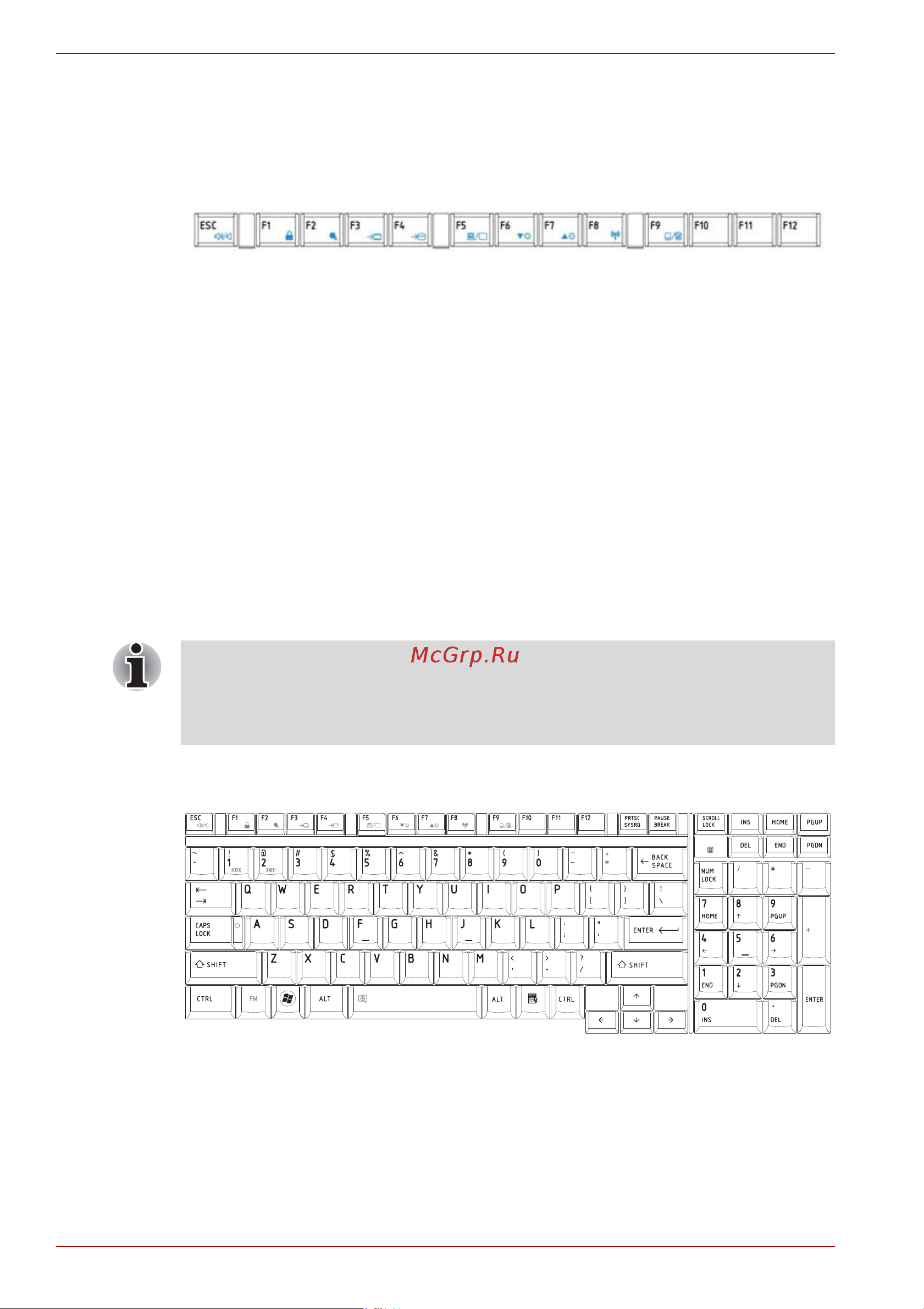 Toshiba Satellite Pro L500 [116/226] Функциональные клавиши f1 f12