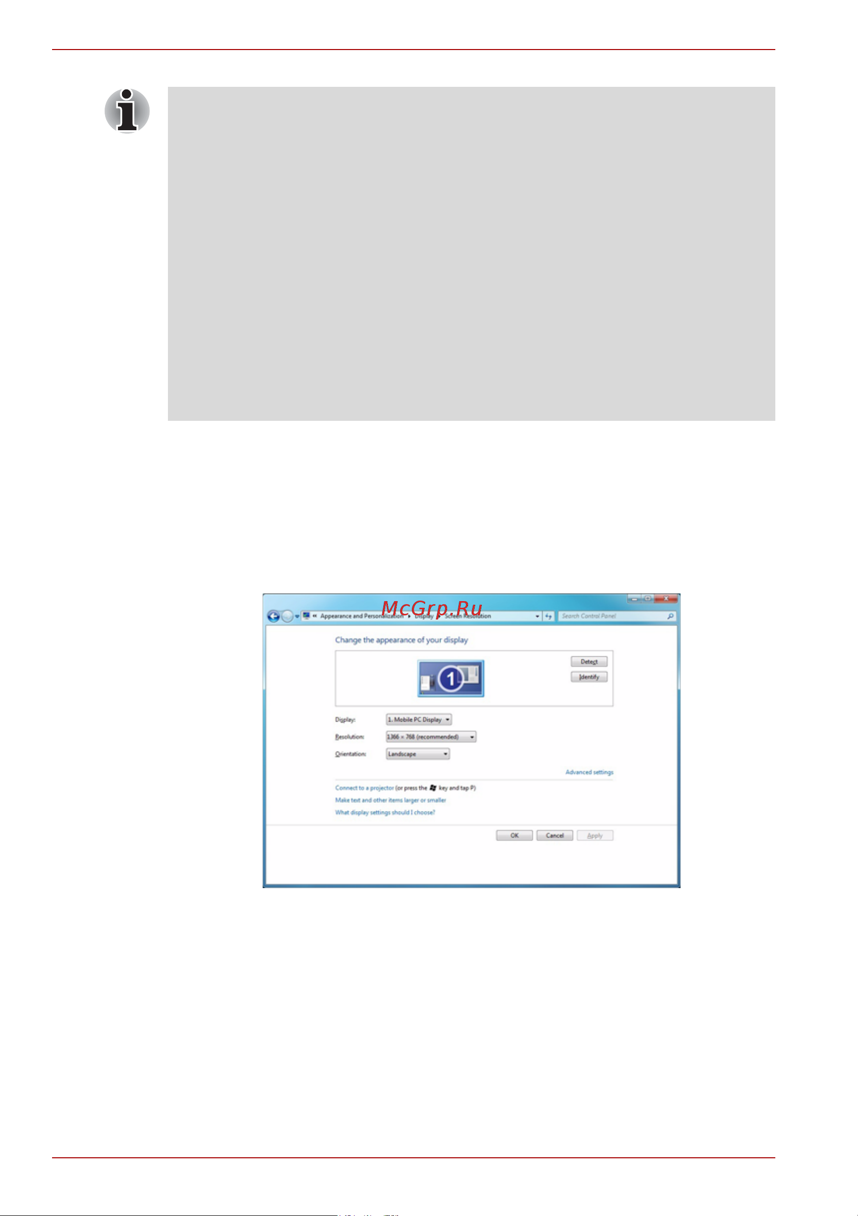 Toshiba Satellite Pro L500 [156/226] Для графического адаптера intel