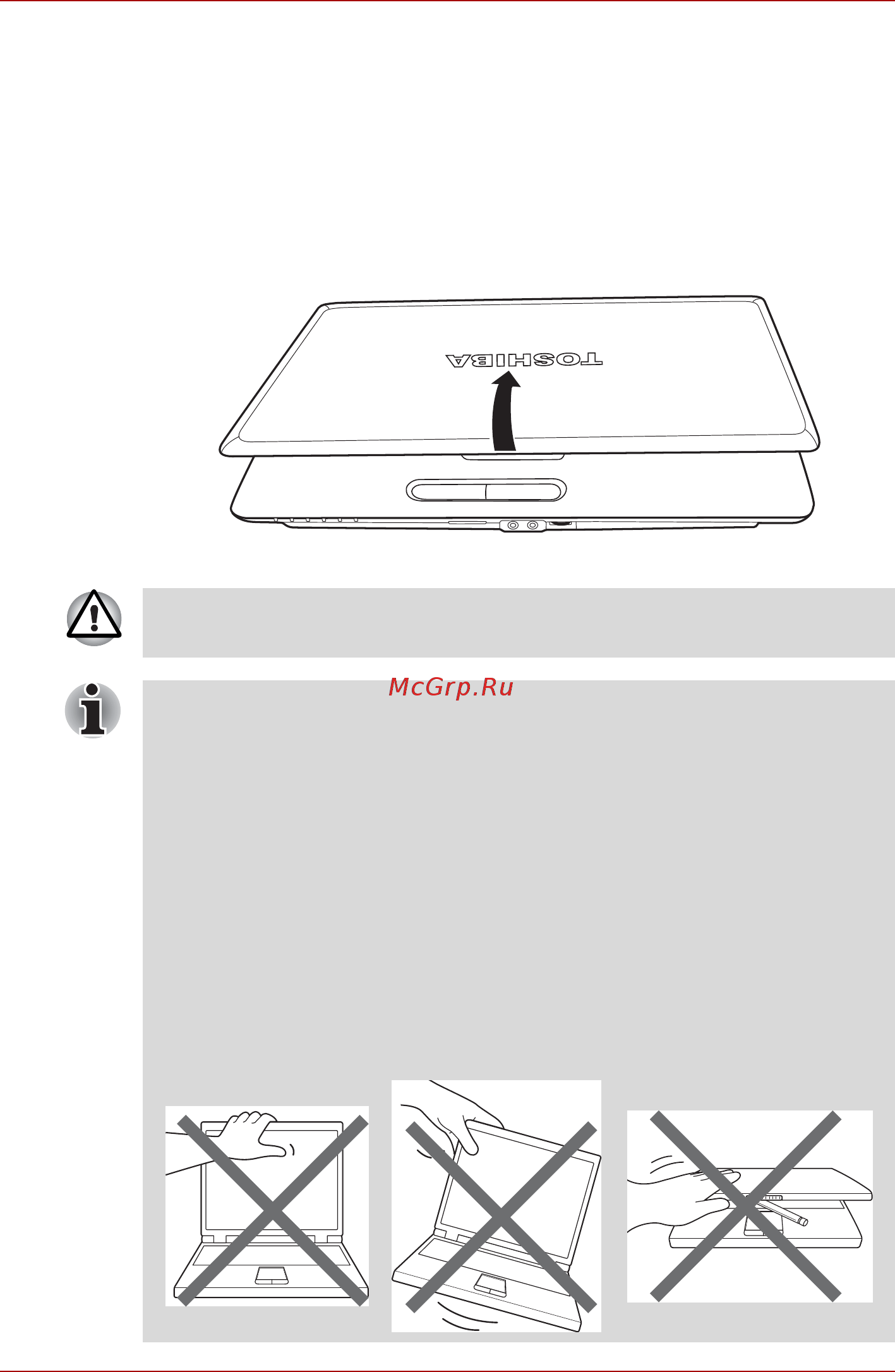 Toshiba Satellite Pro L450D [59/210] Открываем дисплей