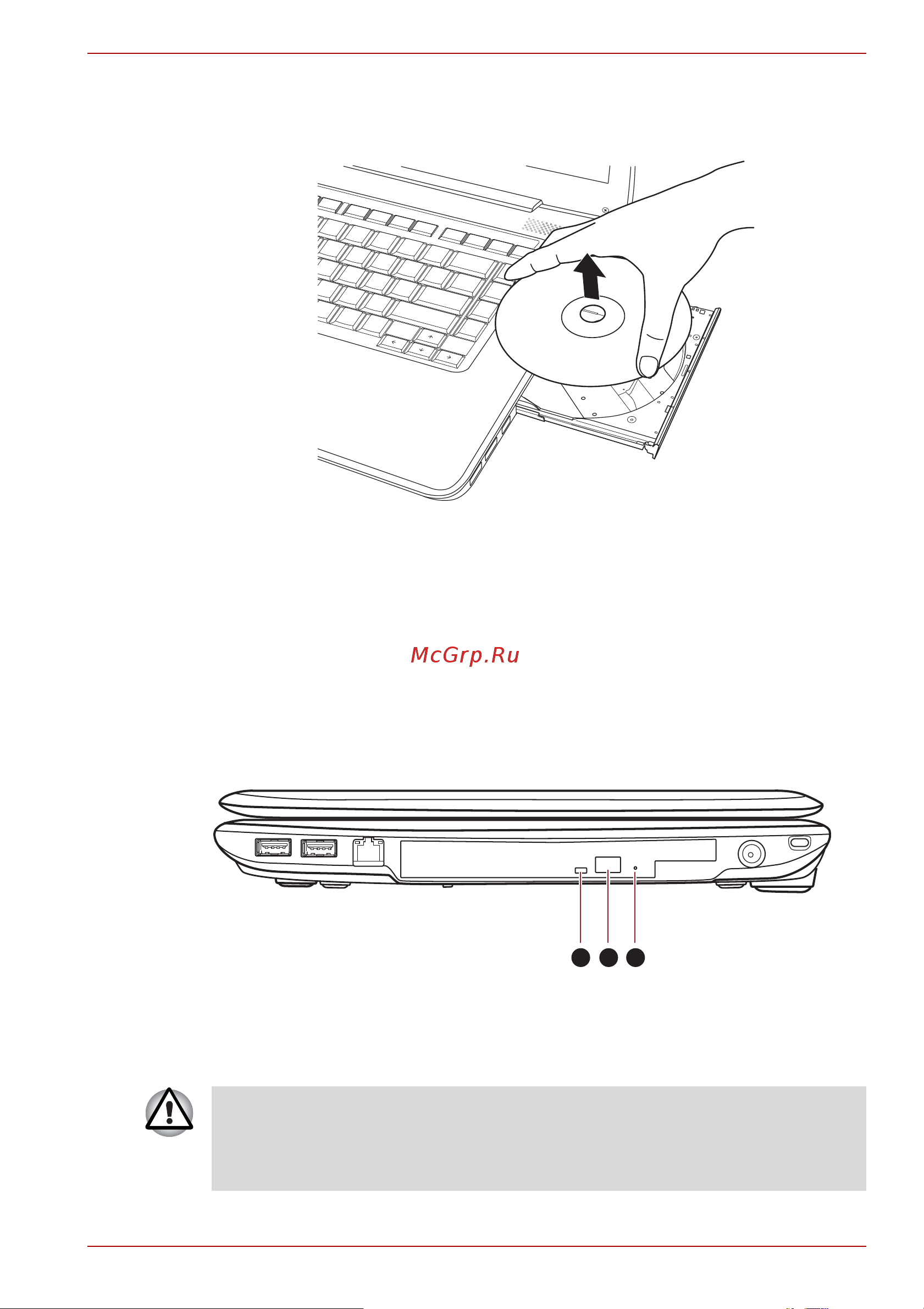 Toshiba Satellite Pro L450 [75/210] Как извлечь диск cd dvd если лоток не открывается