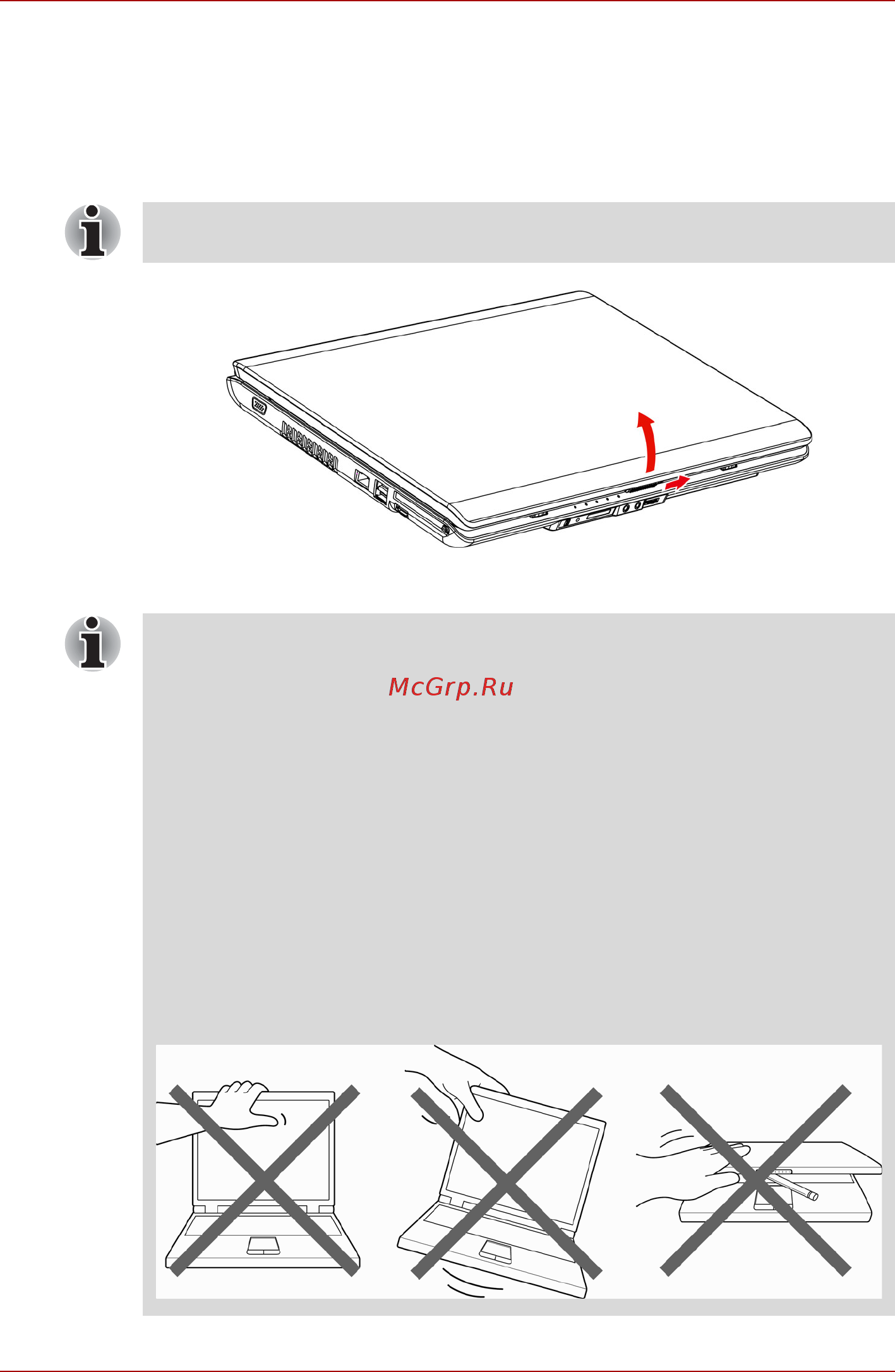 Toshiba Satellite Pro L350 [60/195] Открытие дисплея