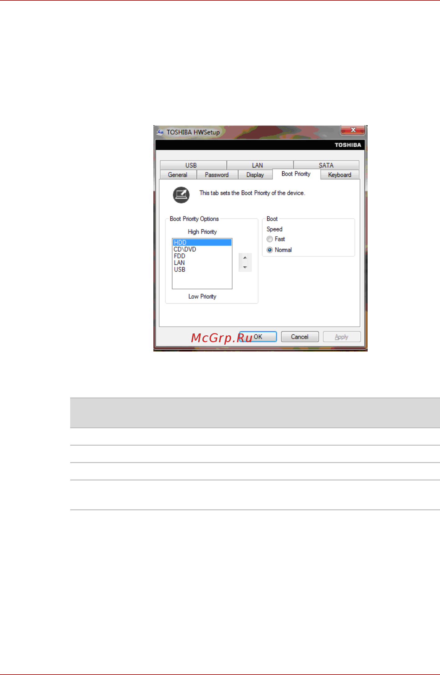 Toshiba Satellite Pro C660D [125/170] Boot priority приоритет загрузки