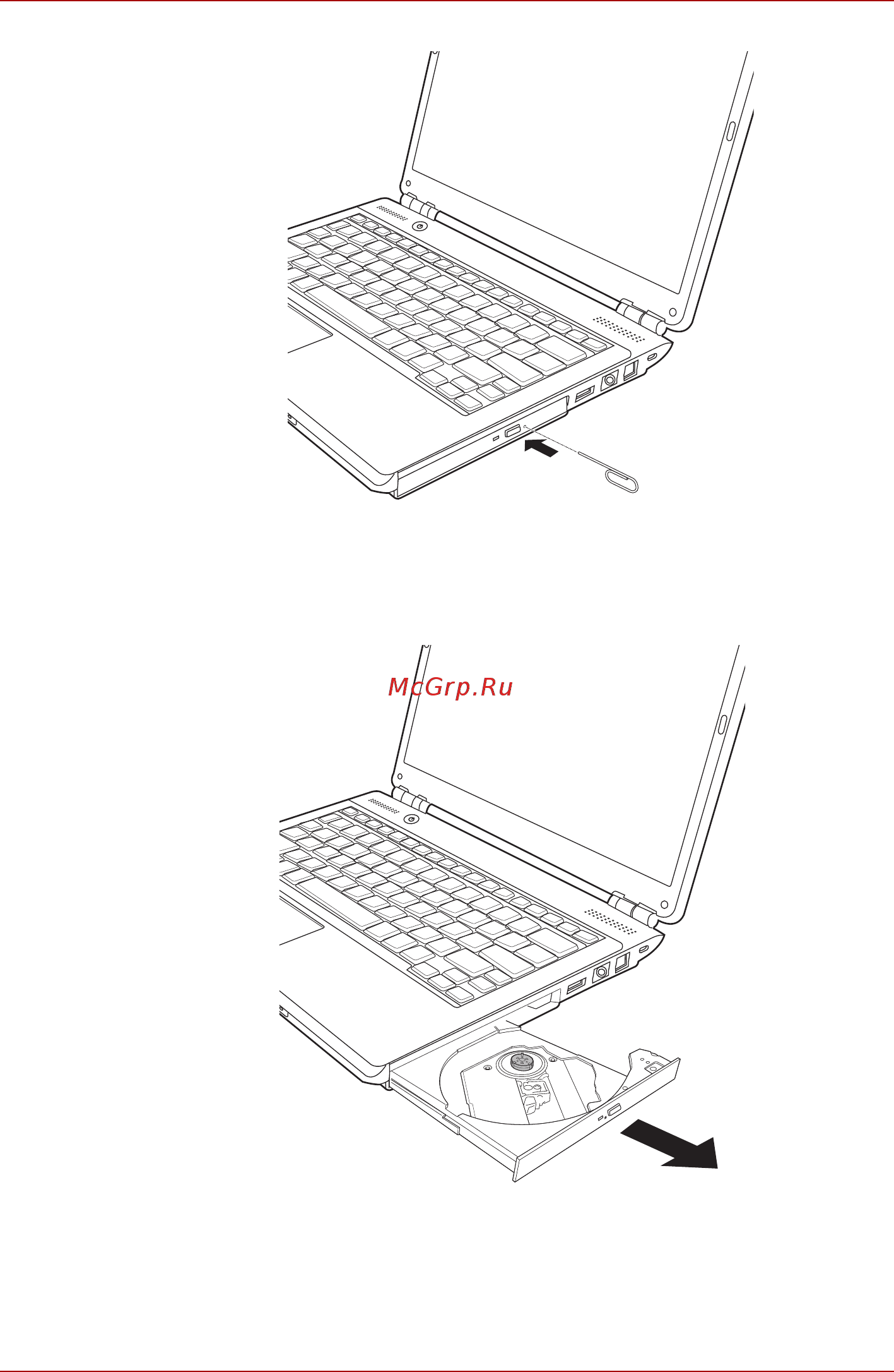 Toshiba Satellite U400 [90/217] Взявшись за лоток плавно потяните его пока он не выдвинется полностью