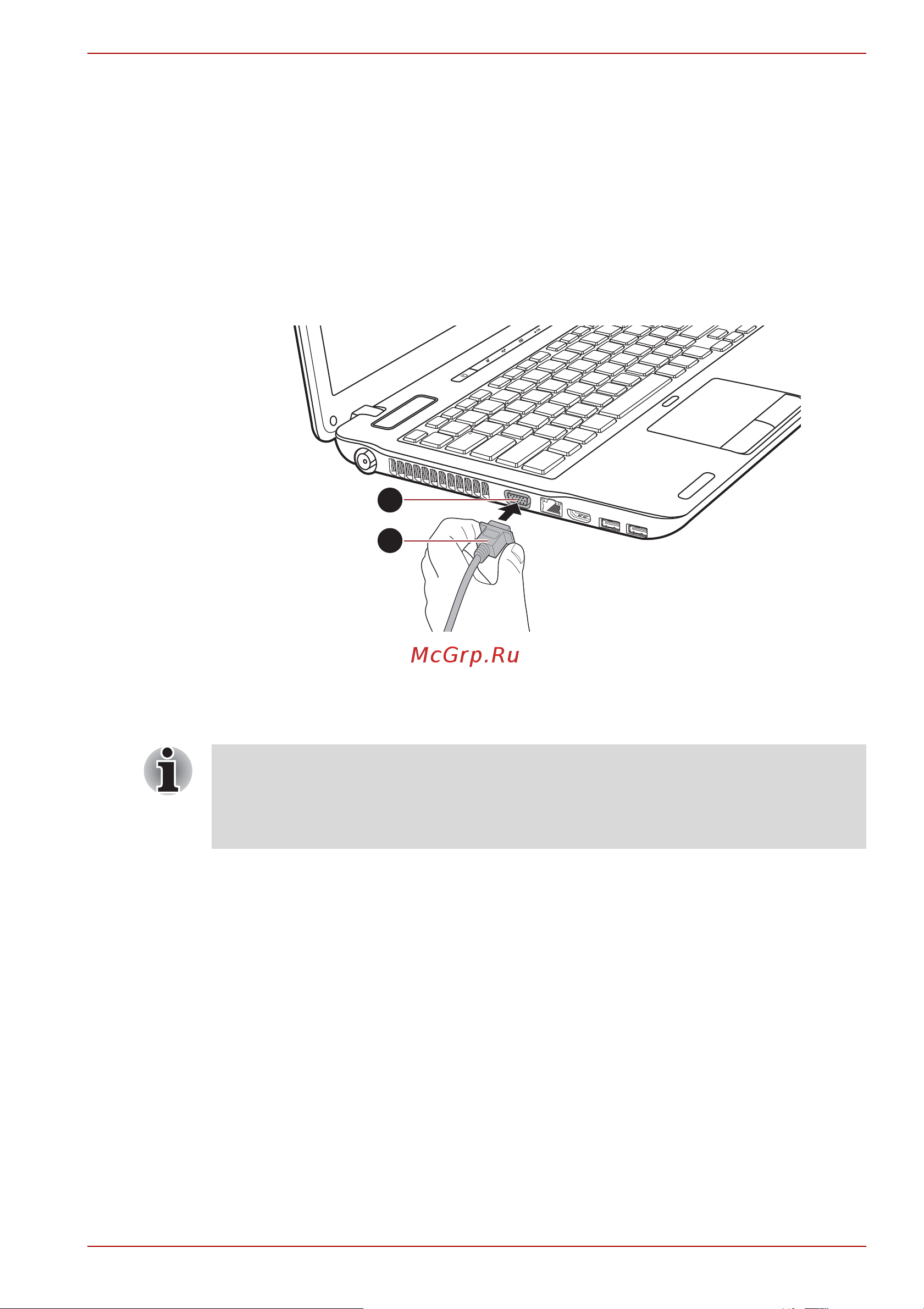 Toshiba Satellite P750 [106/260] Подключение кабеля монитора