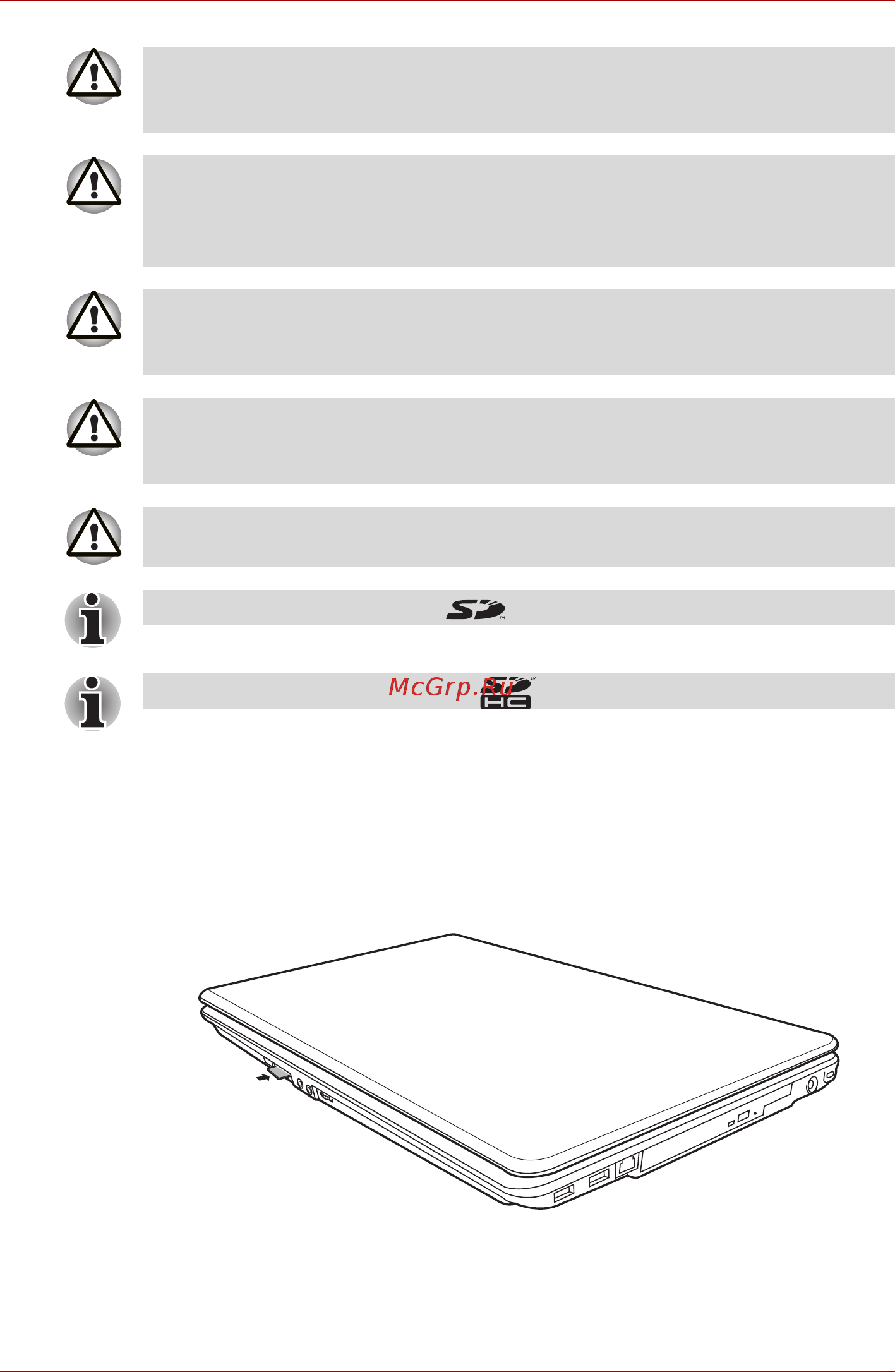 Toshiba Satellite P300 [158/232] Устанавливаем карту памяти