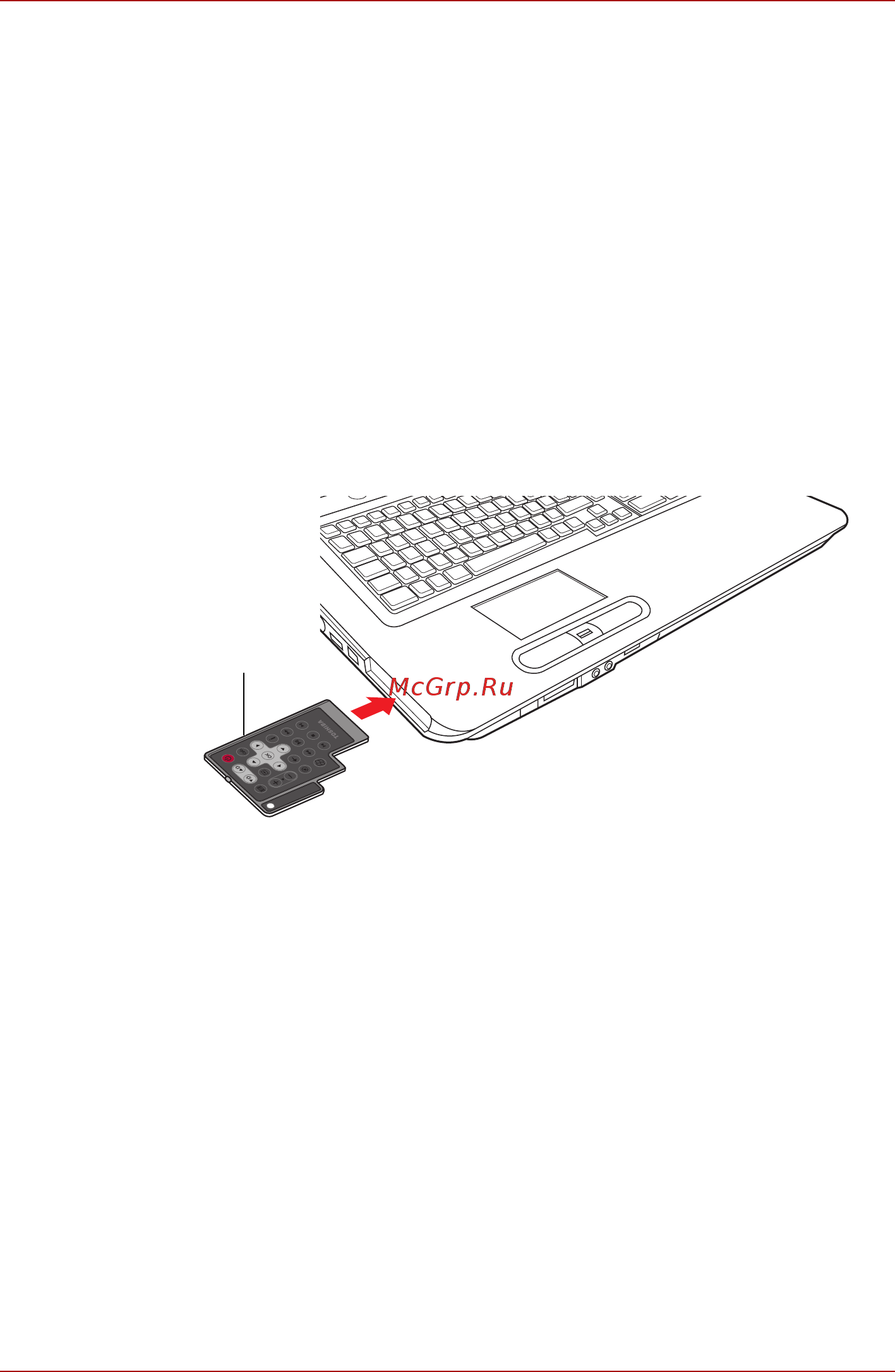 Toshiba Satellite P300 [71/232] Вставка компактного пульта дистанционного управления