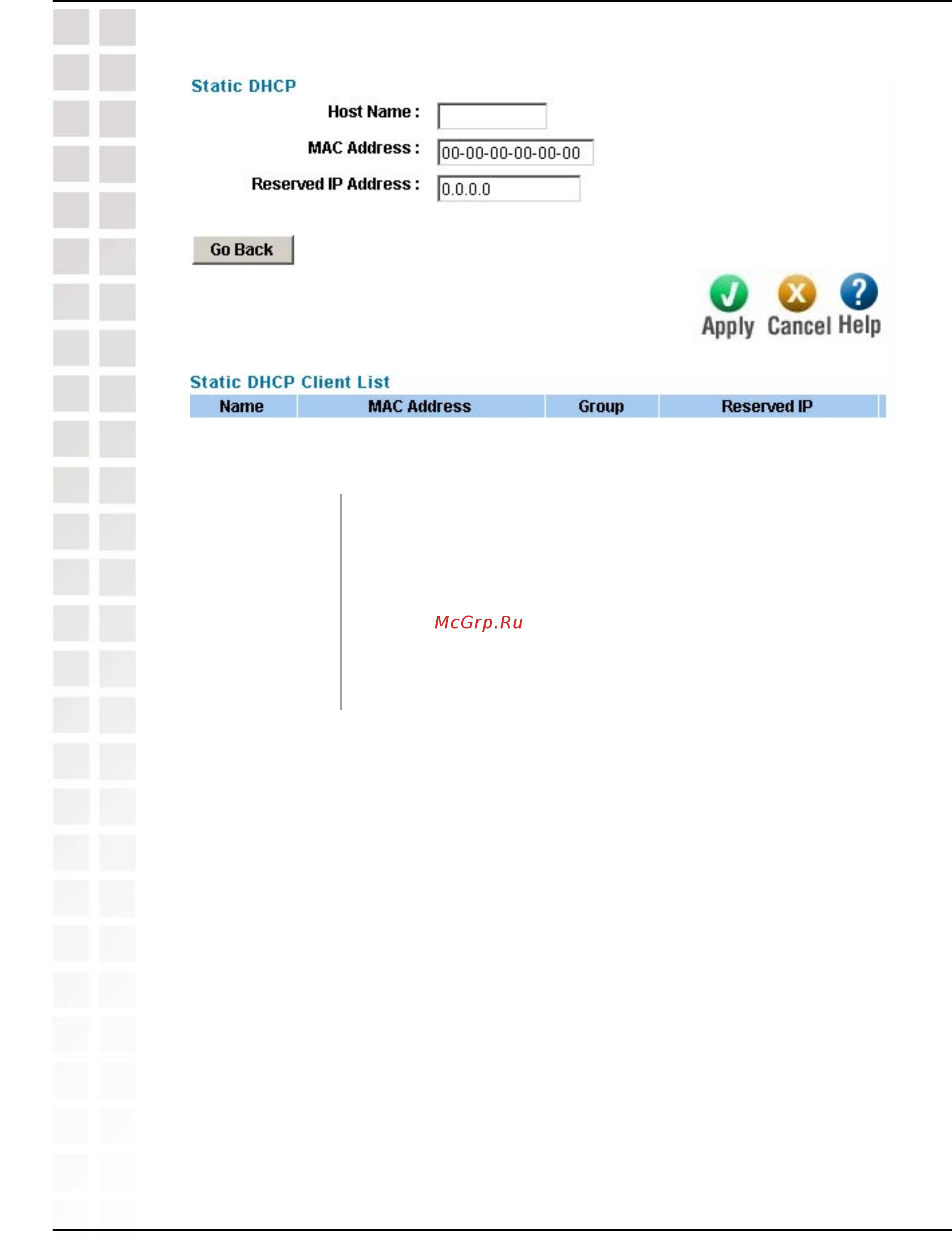 D-Link DI-LB604 [18/92] Setting static dhcp