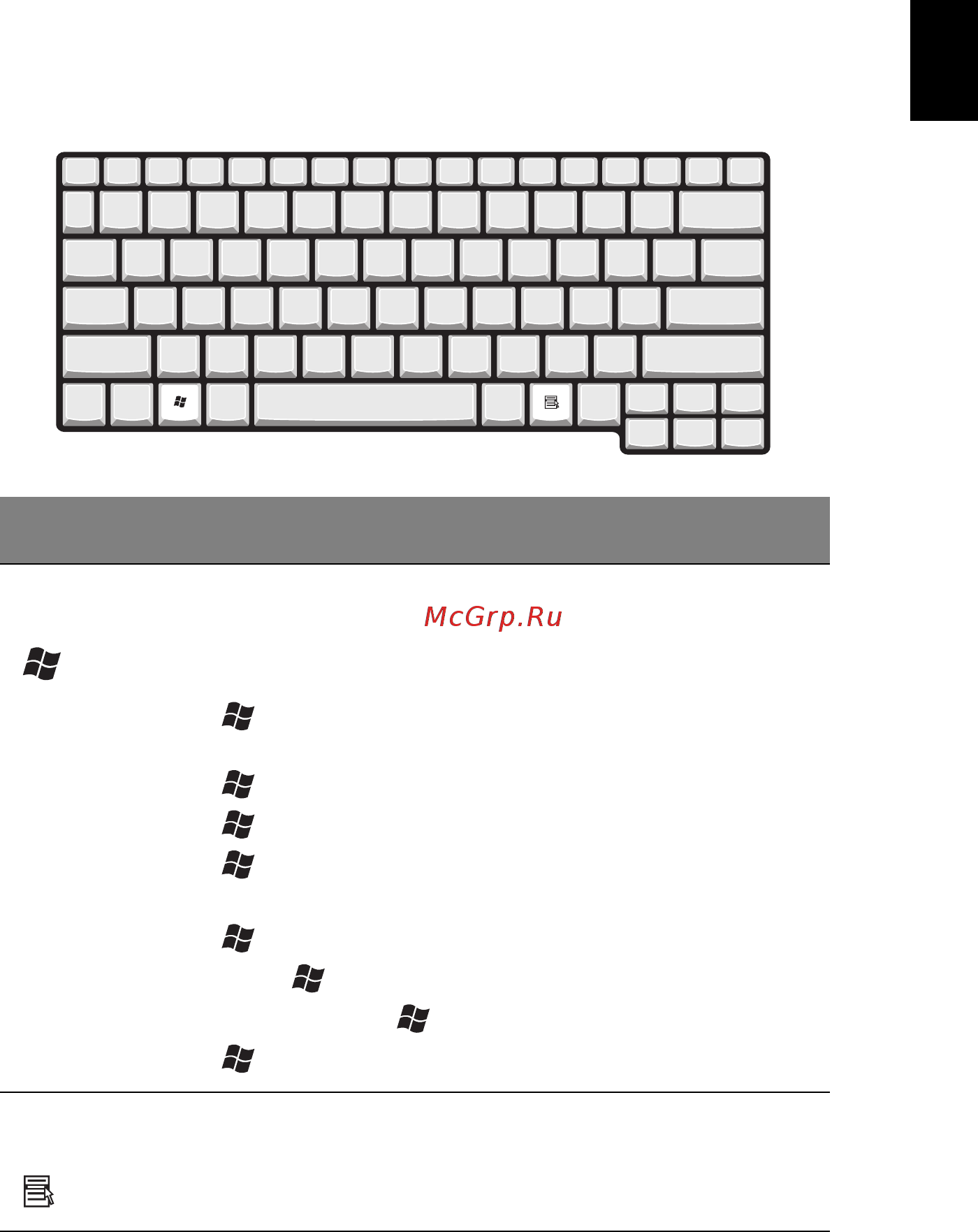 Acer Aspire 1620 [25/94] Клавиши windows