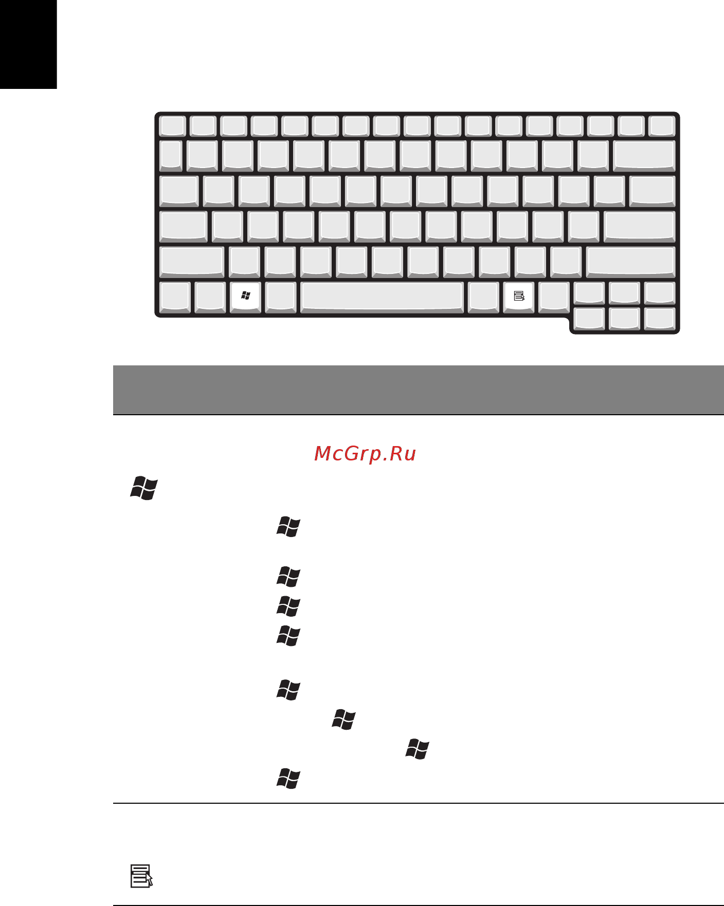 Acer Aspire 1660 [24/96] Клавиши windows