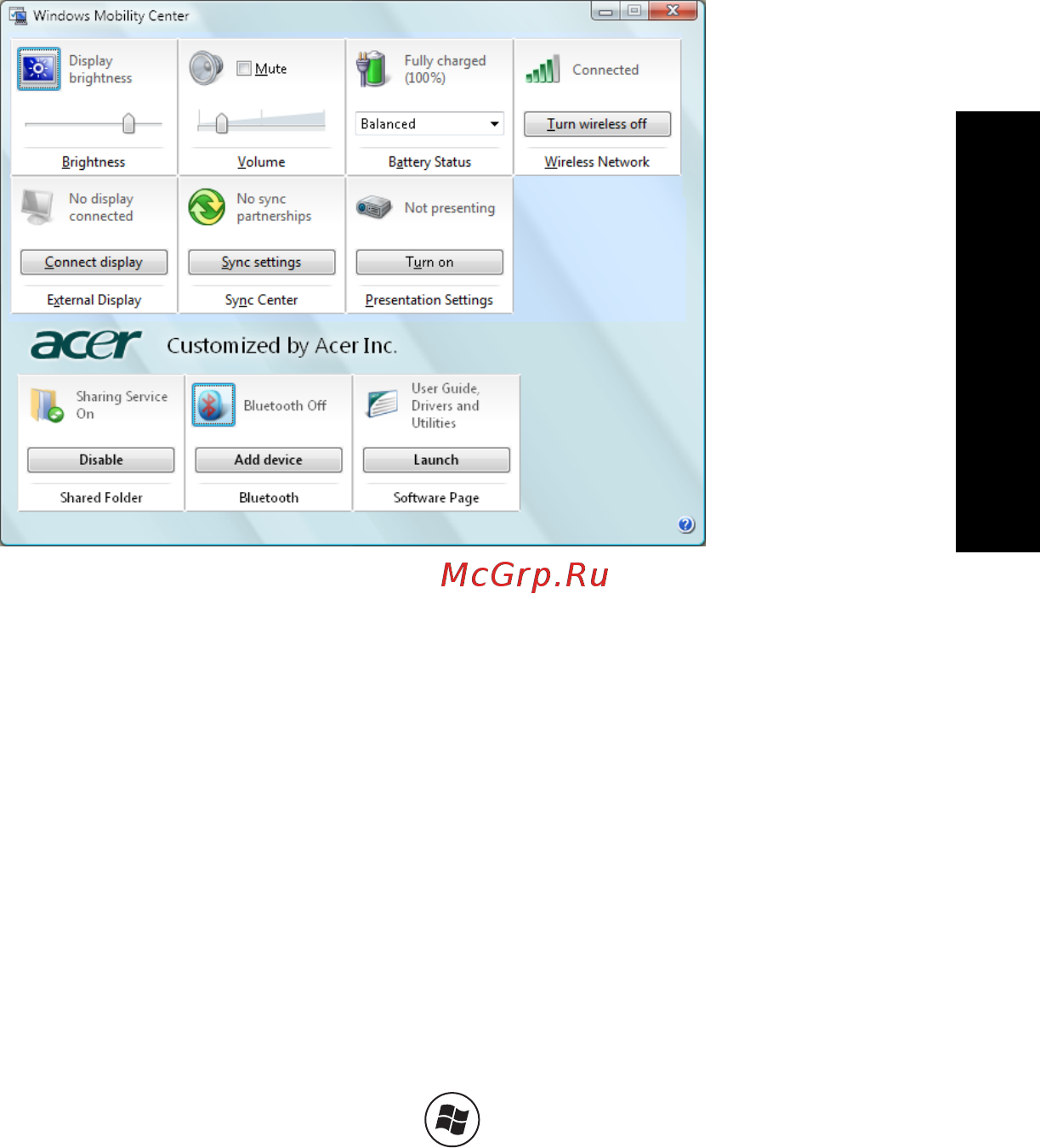 Acer Aspire 2930 [39/112] Windows mobility center