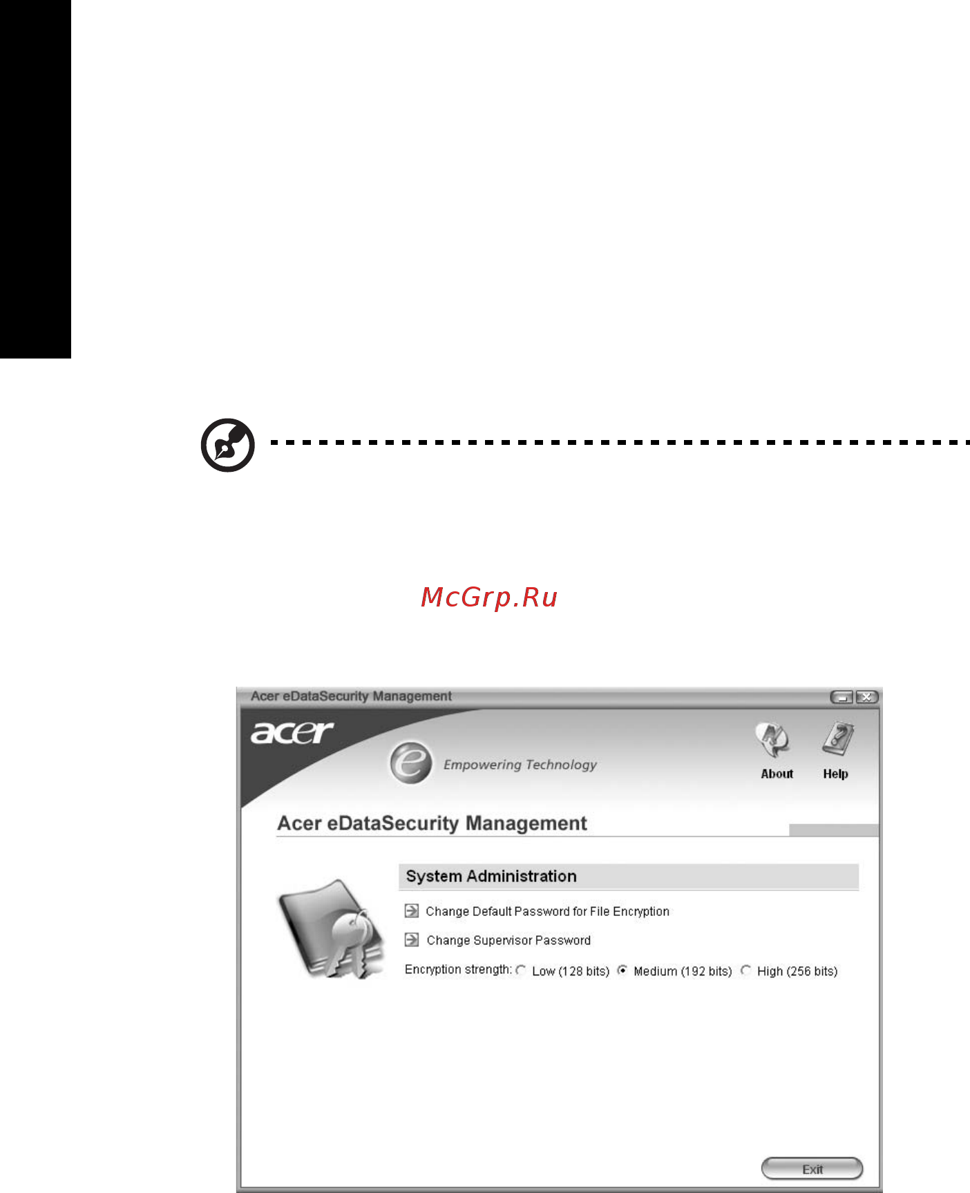 Acer Aspire 3040 [12/81] Acer edatasecurity management