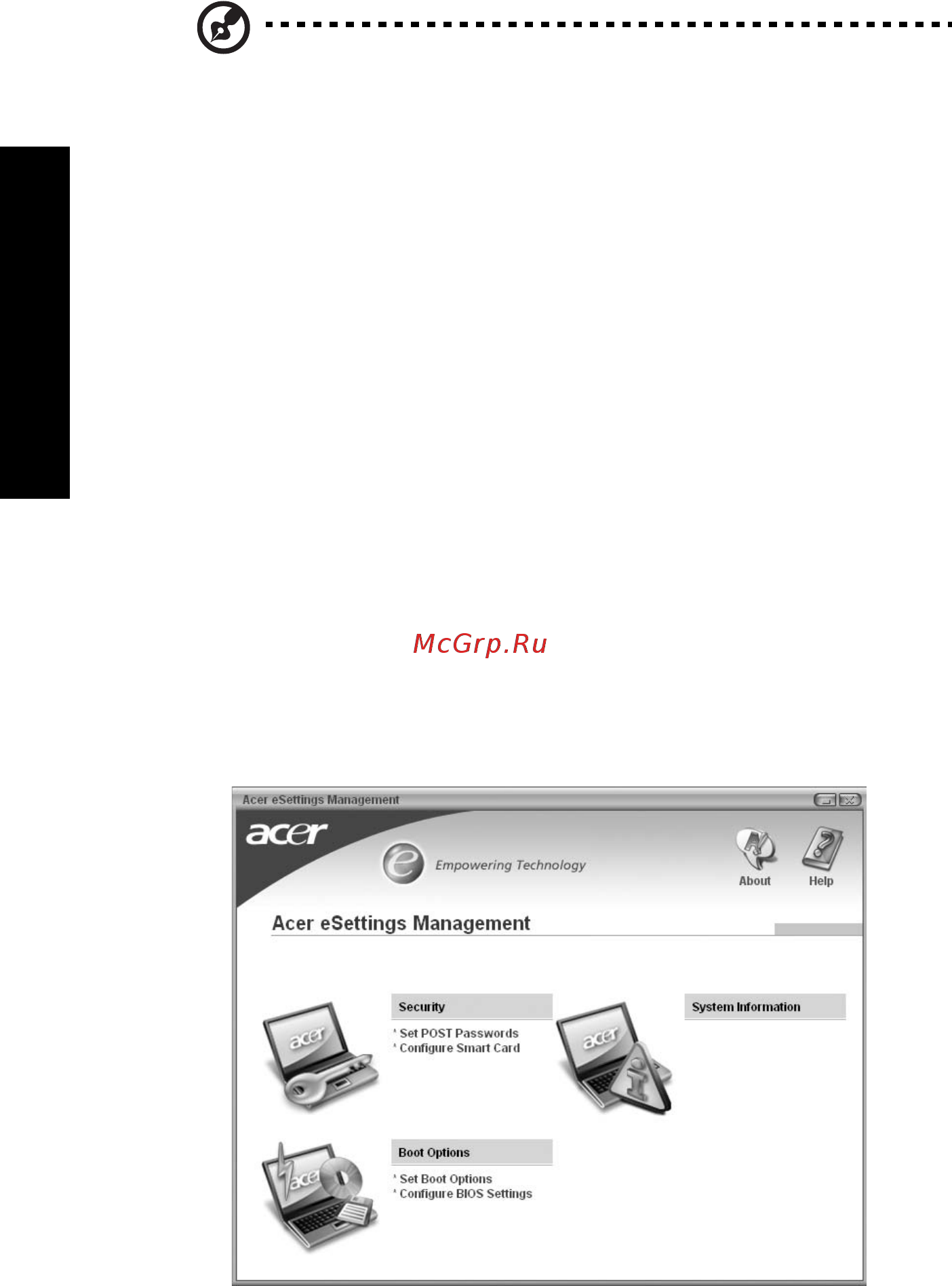 Acer Aspire 3040 [16/81] Acer esettings management