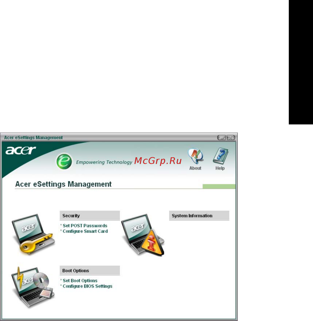 Acer Aspire 3620 [17/84] Acer esettings management
