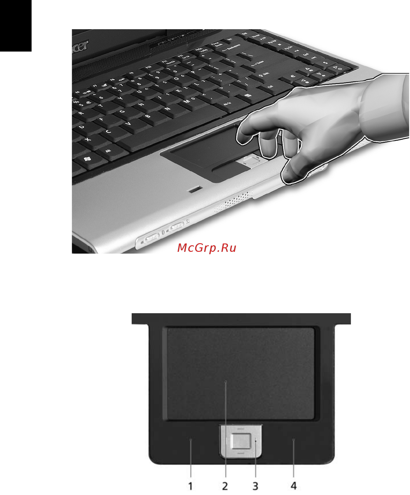 Acer Aspire 3620 [32/84] Сенсорная панель