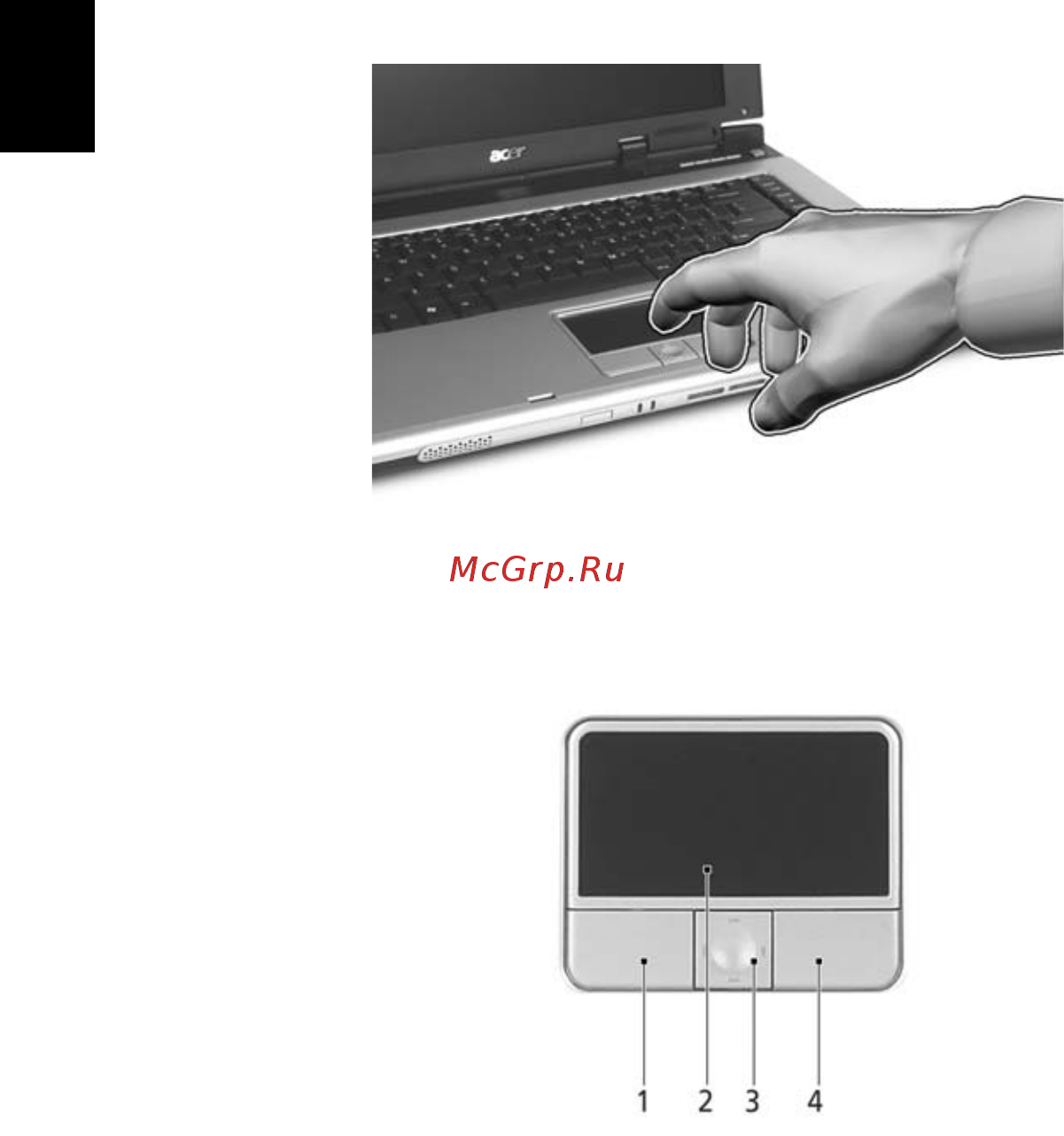 Acer Aspire 3630 [22/83] Основы использования сенсорной панели