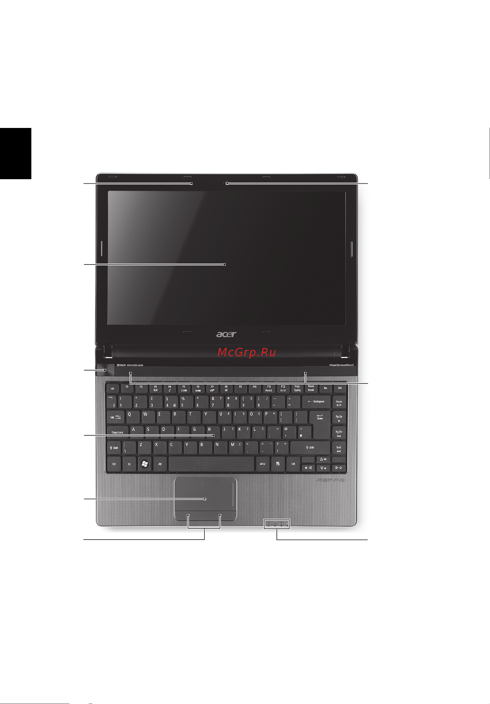 Acer Aspire 3750G [4/10] Вид сверху
