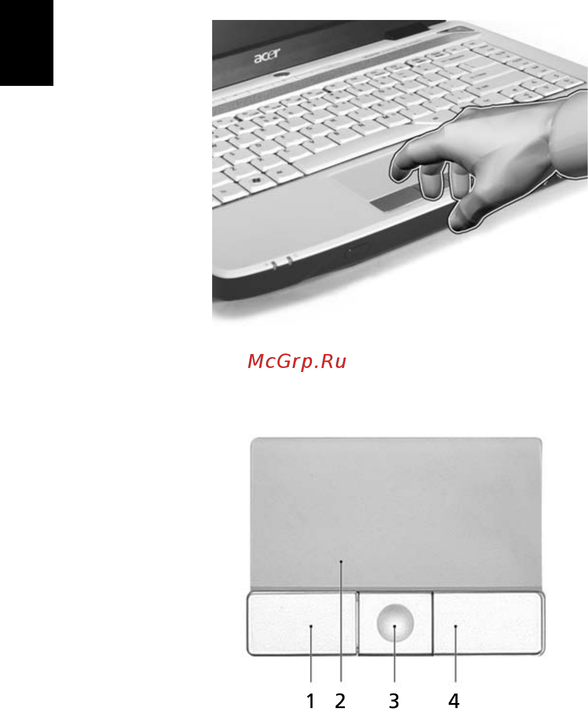 Acer Aspire 4320 [54/122] Сенсорная панель
