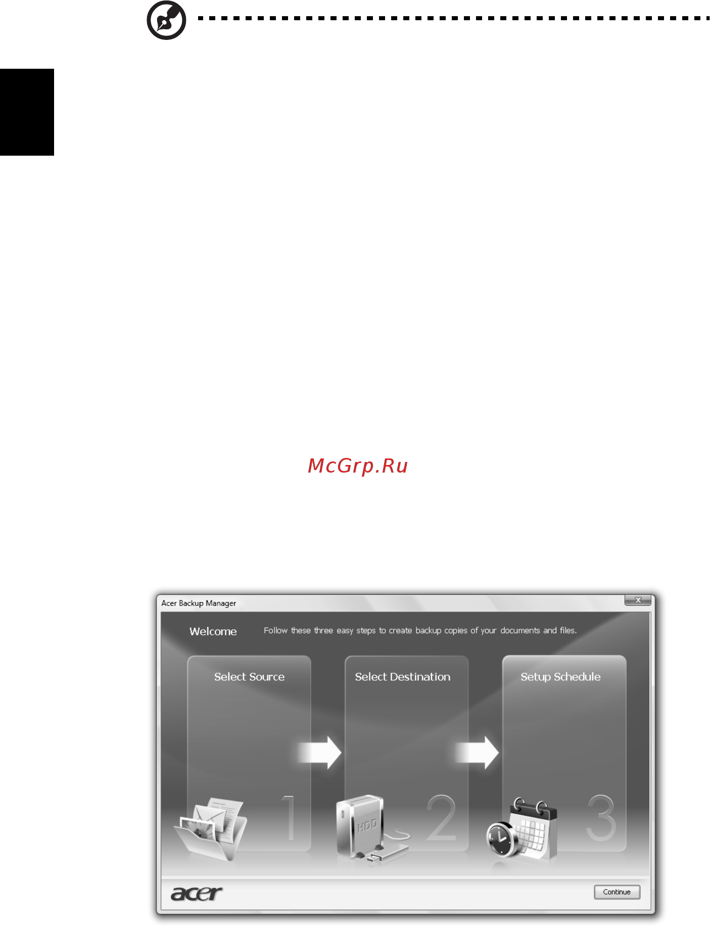 Acer Aspire 4350 [32/76] Acer backup manager