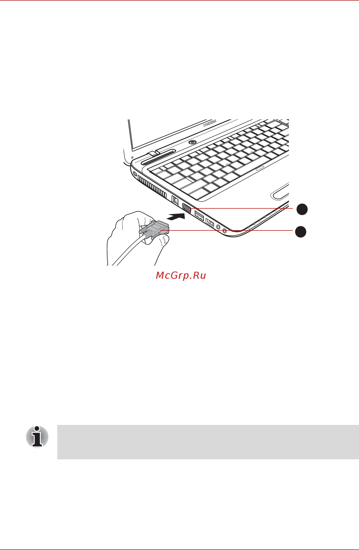 Toshiba Satellite L755D [74/205] Подключение кабеля монитора