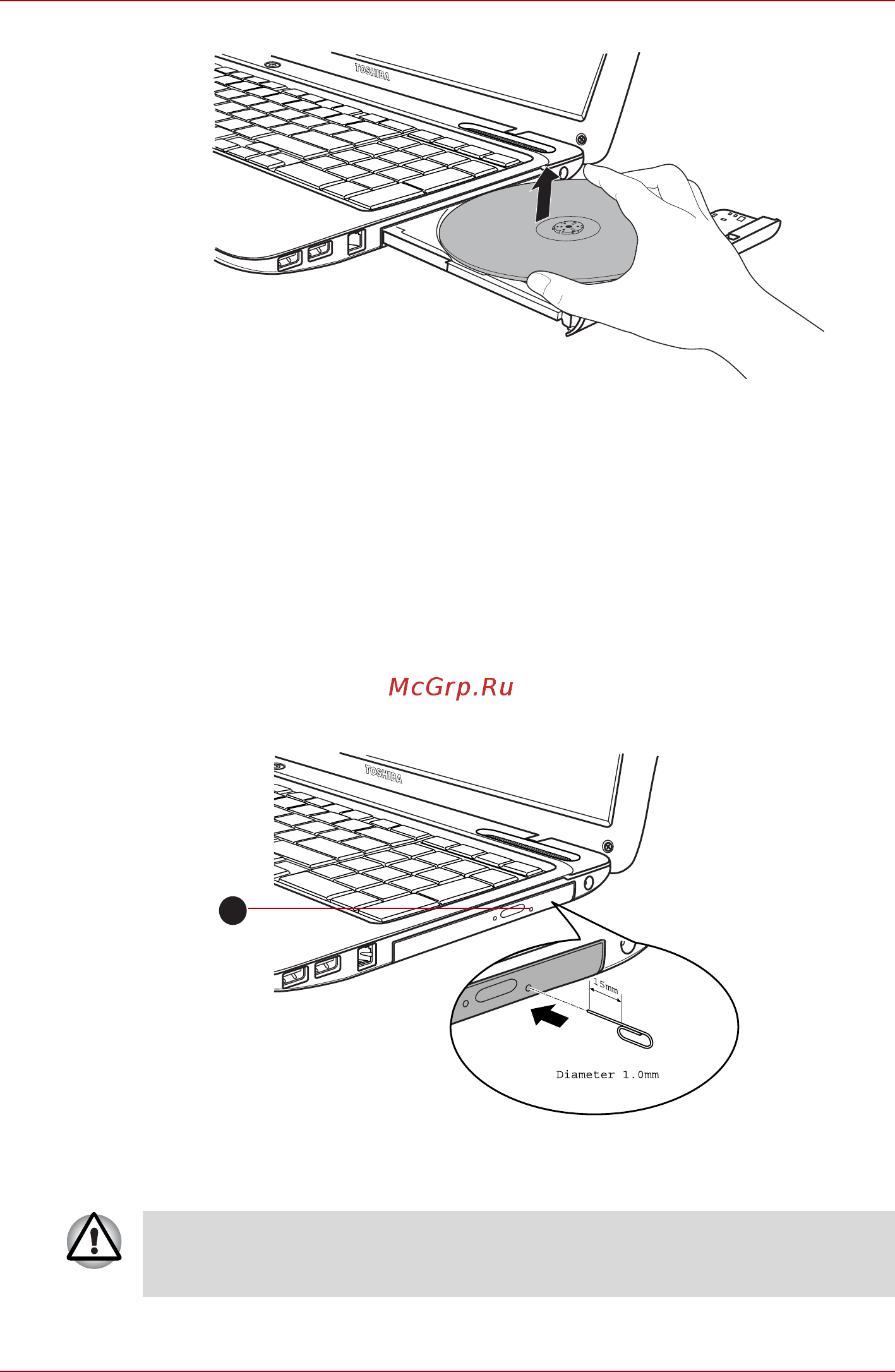 Toshiba Satellite L755D [90/205] Как извлечь диск если лоток не открывается