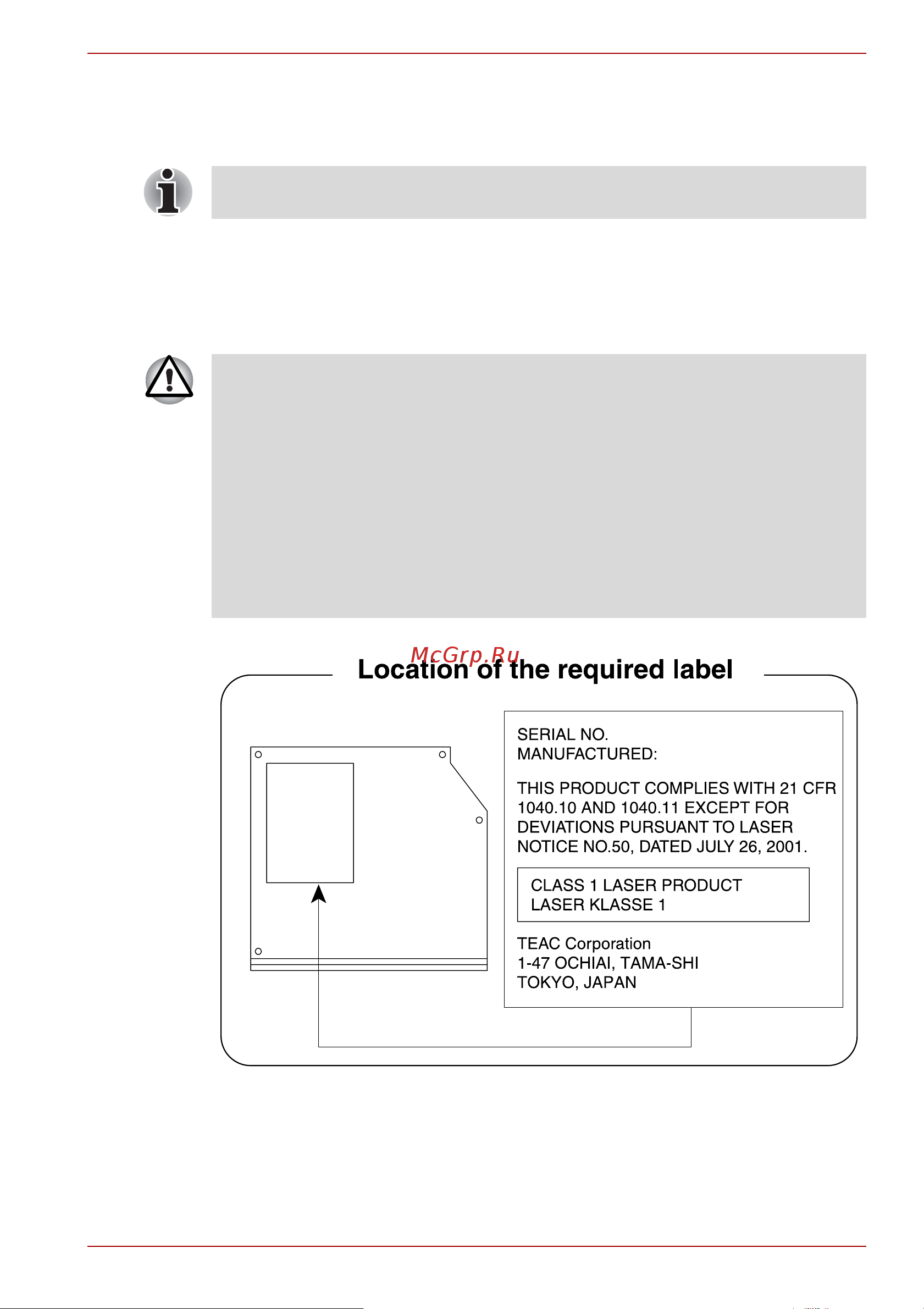 Toshiba Satellite L675D [11/231] Меры предосторожности при обращении с приводом оптических носителей