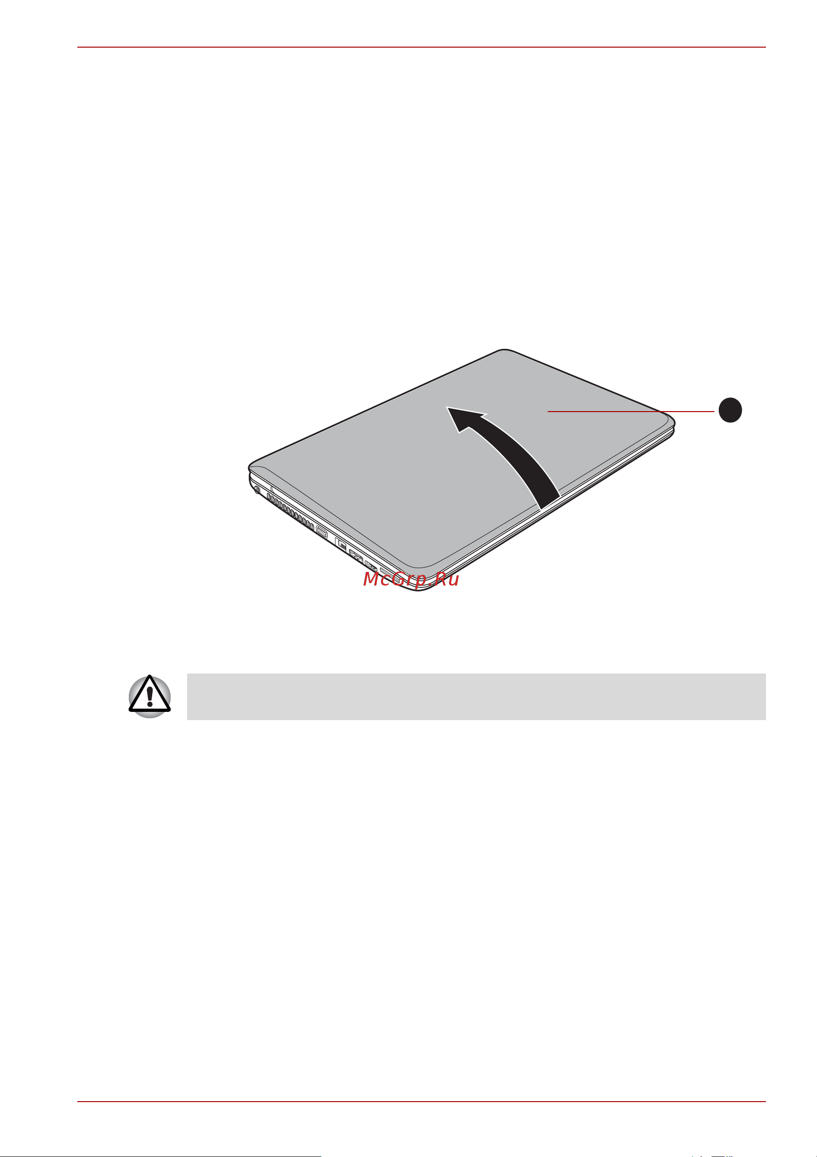 Toshiba Satellite L675D [28/231] Открытие дисплея