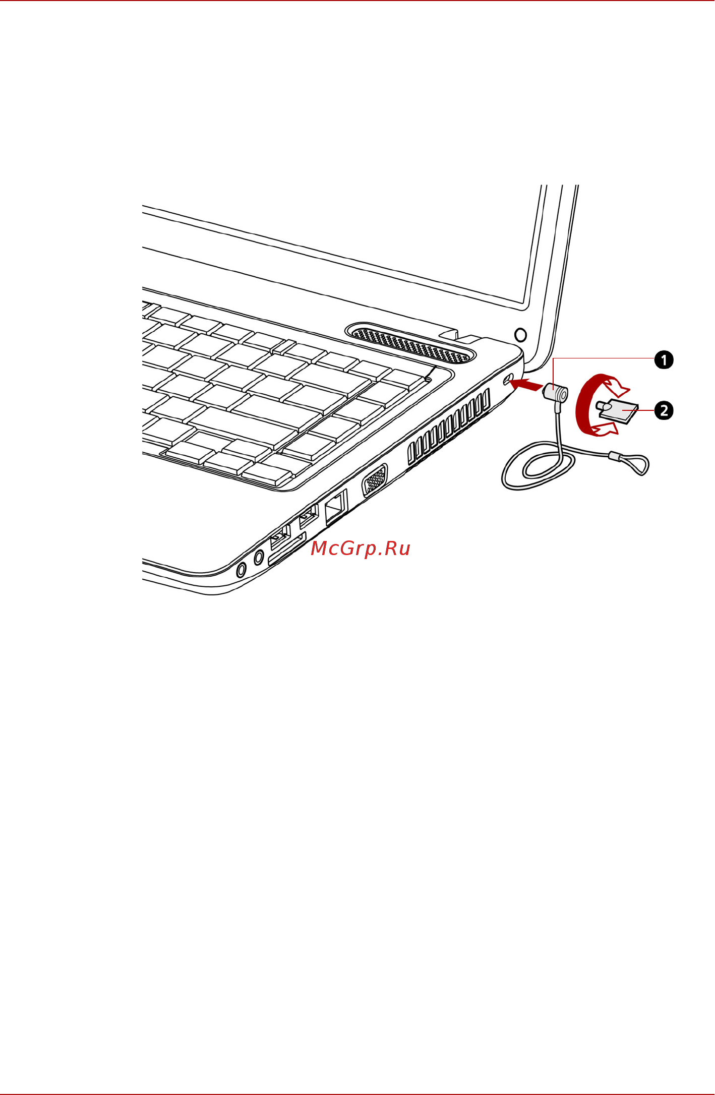 Toshiba Satellite C640D [79/201] Присоединение защитного троса