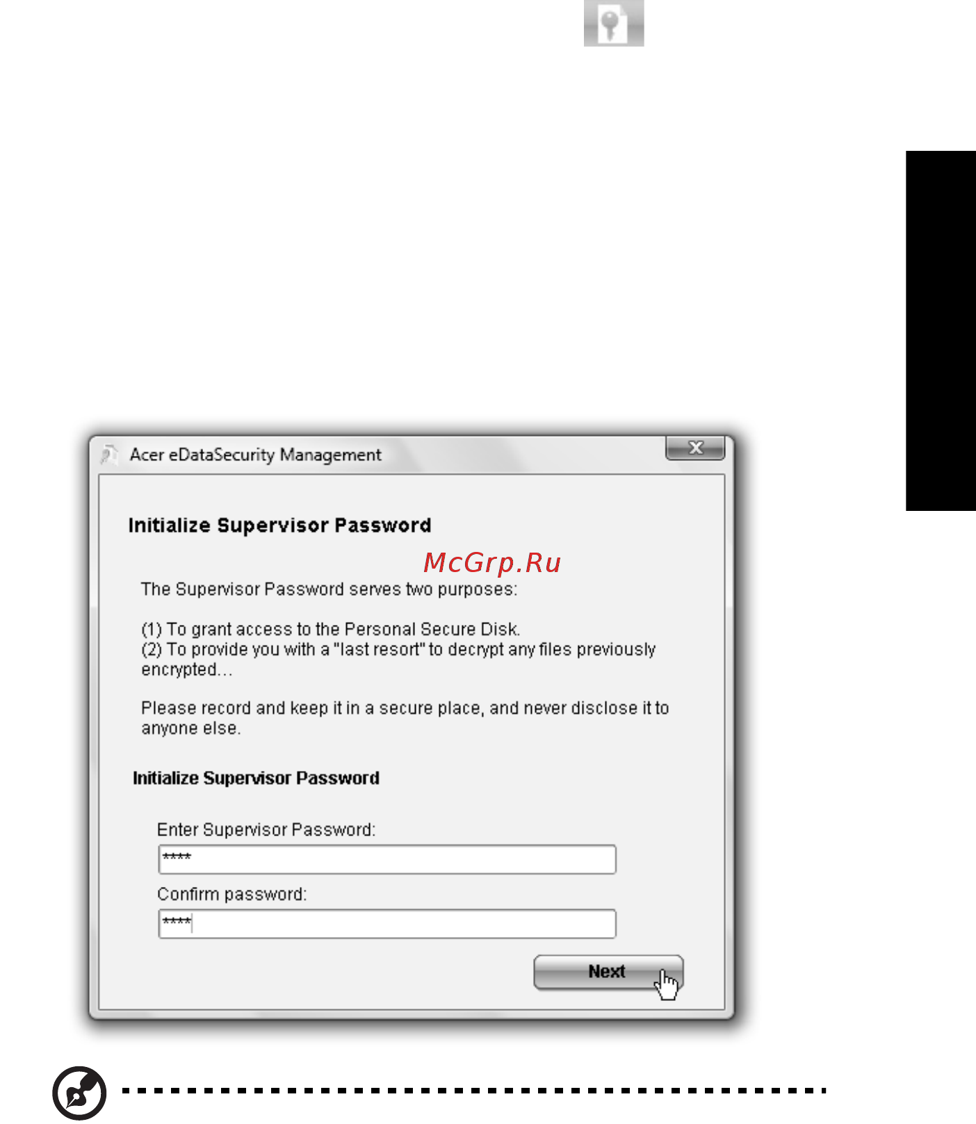 Acer Aspire 4920 [31/118] Acer edatasecurity management
