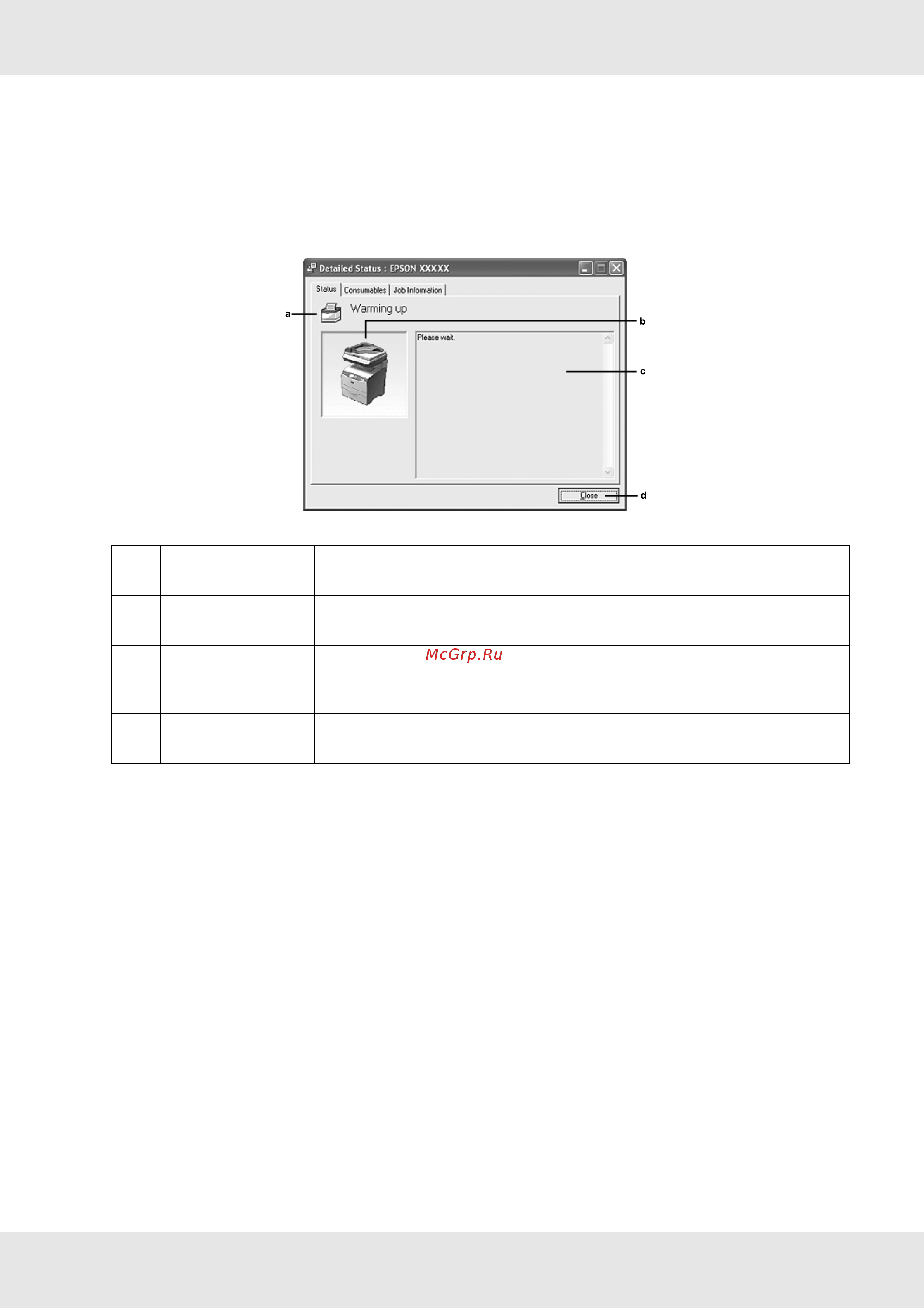 Epson AcuLaser CX21NF [79/462] Окно detailed status состояние подробно
